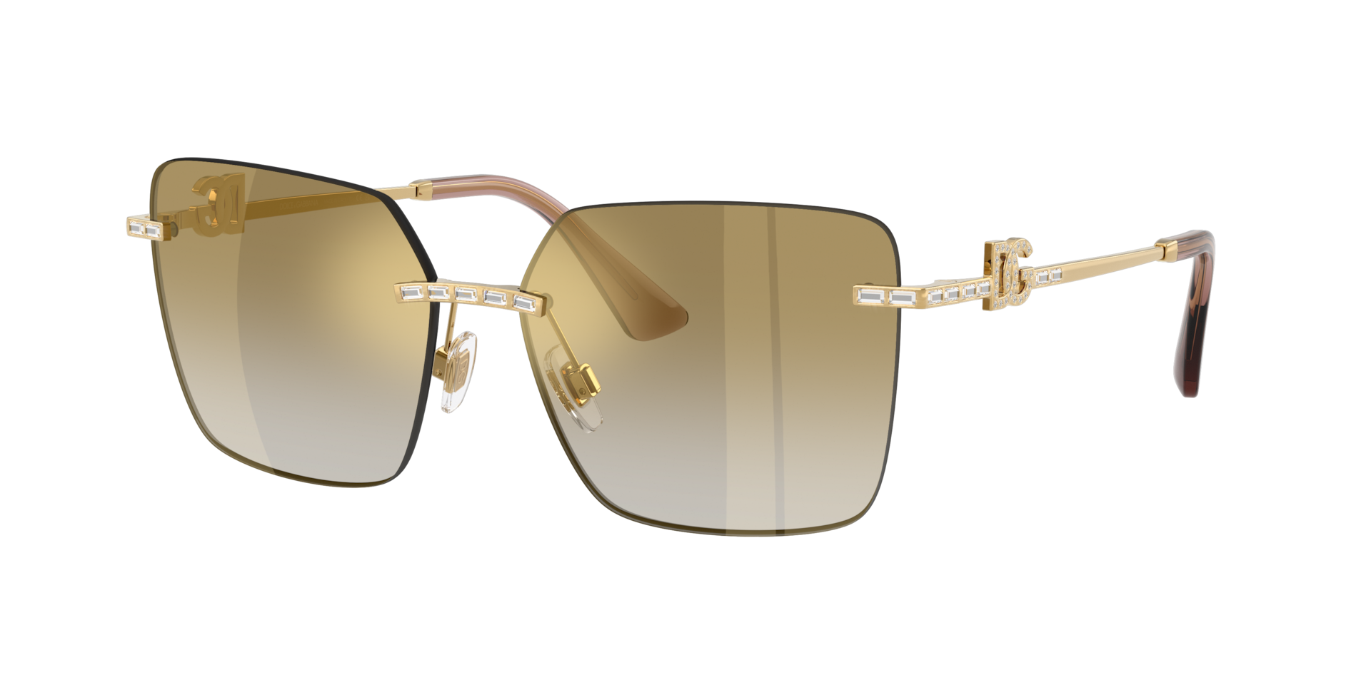 Dolce&Gabbana Woman Sunglass DG2332B -  Frame color: Gold, Lens color: Gradient Light Brown Mirror Gold