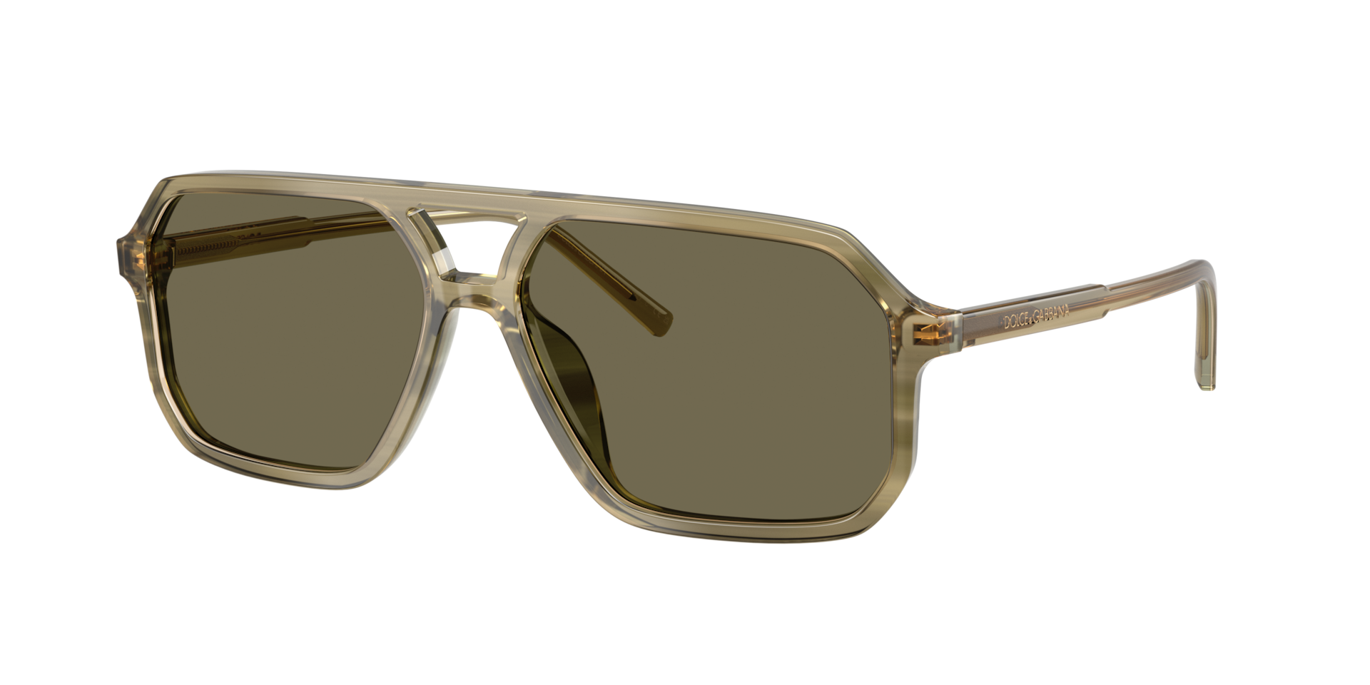 Dolce&Gabbana Mann Sunglass DG4541 - Rahmenfarbe: Green On Striped Green, Linsenfarbe: Braun