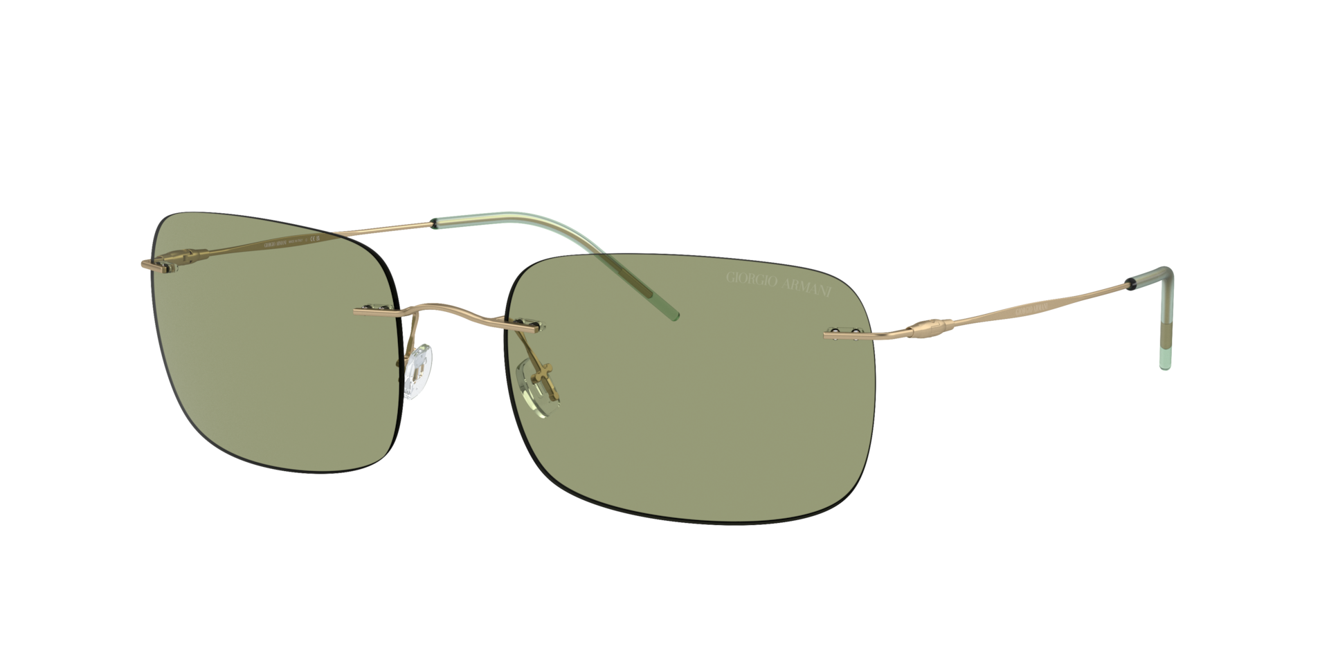 Giorgio Armani Man Sunglass AR1512M -  Frame color: Matte Pale Gold, Lens color: Green