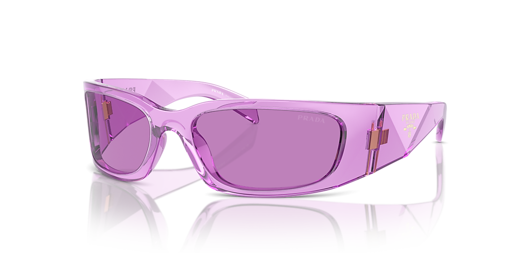 Prada PR A14S L (60 - 18) with Violet lenses and Transparent frame
