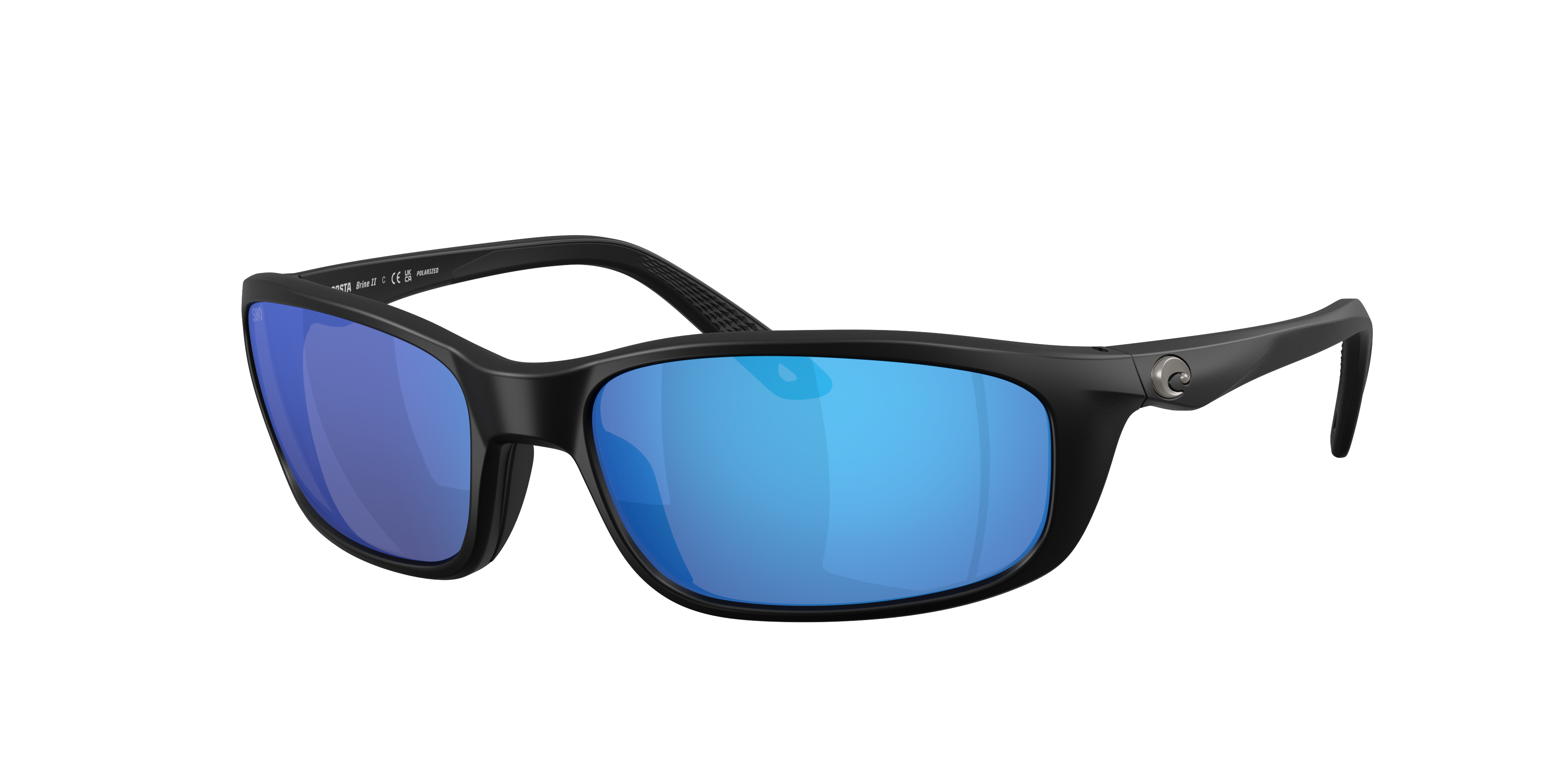Costa Man Sunglass Brine II -  Frame color: Matte Black, Lens color: Blue Mirror