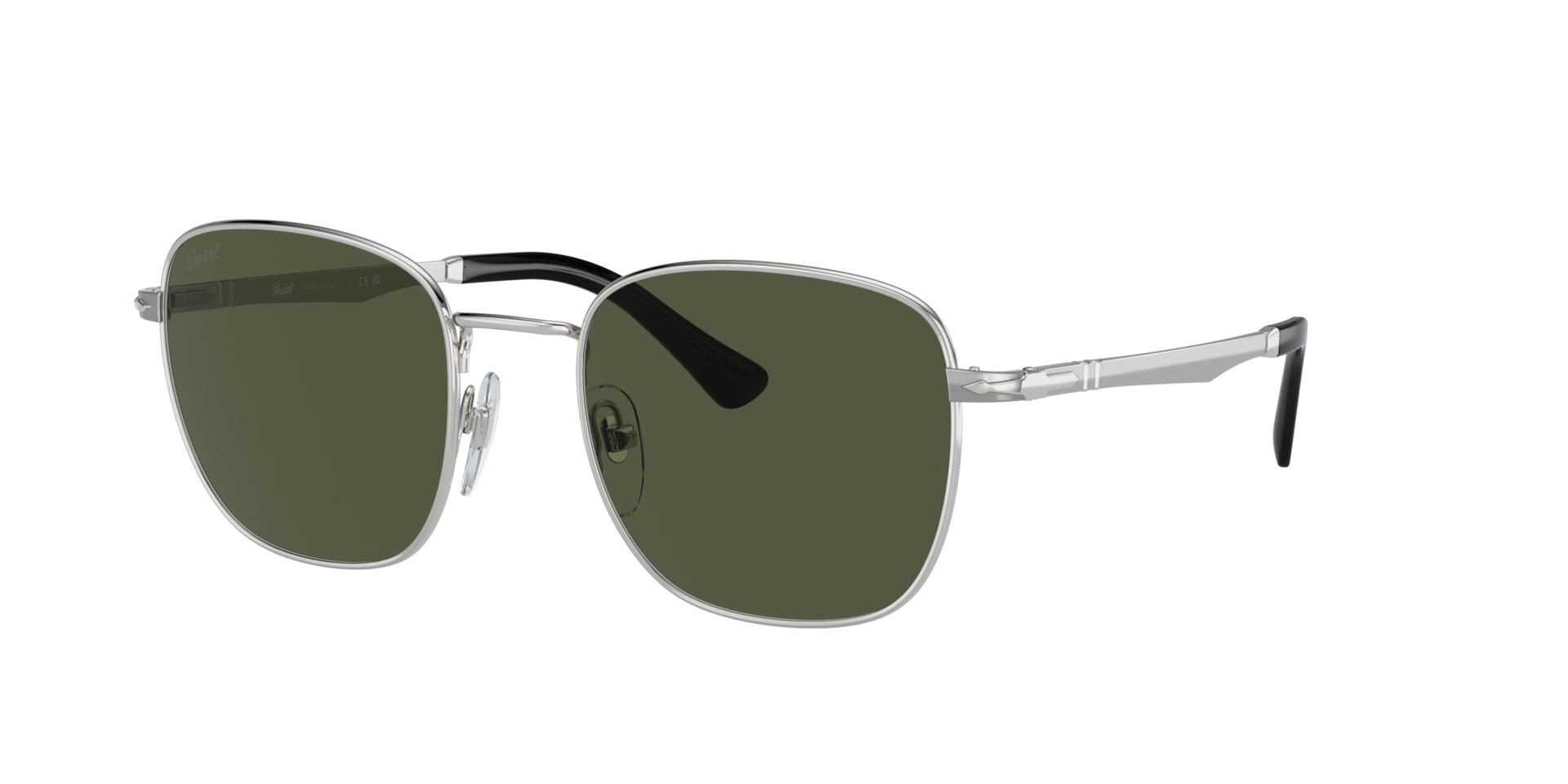 Persol Unisex Sunglass PO2497S -  Frame color: Silver, Lens color: Green