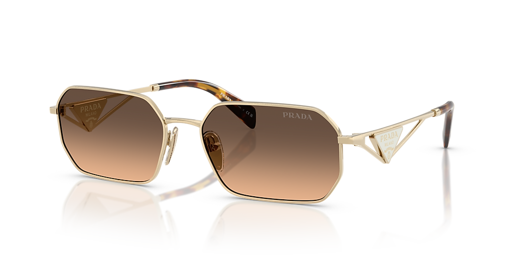 Prada PR A51S XL (58 - 17) with Brown lenses and Gold frame