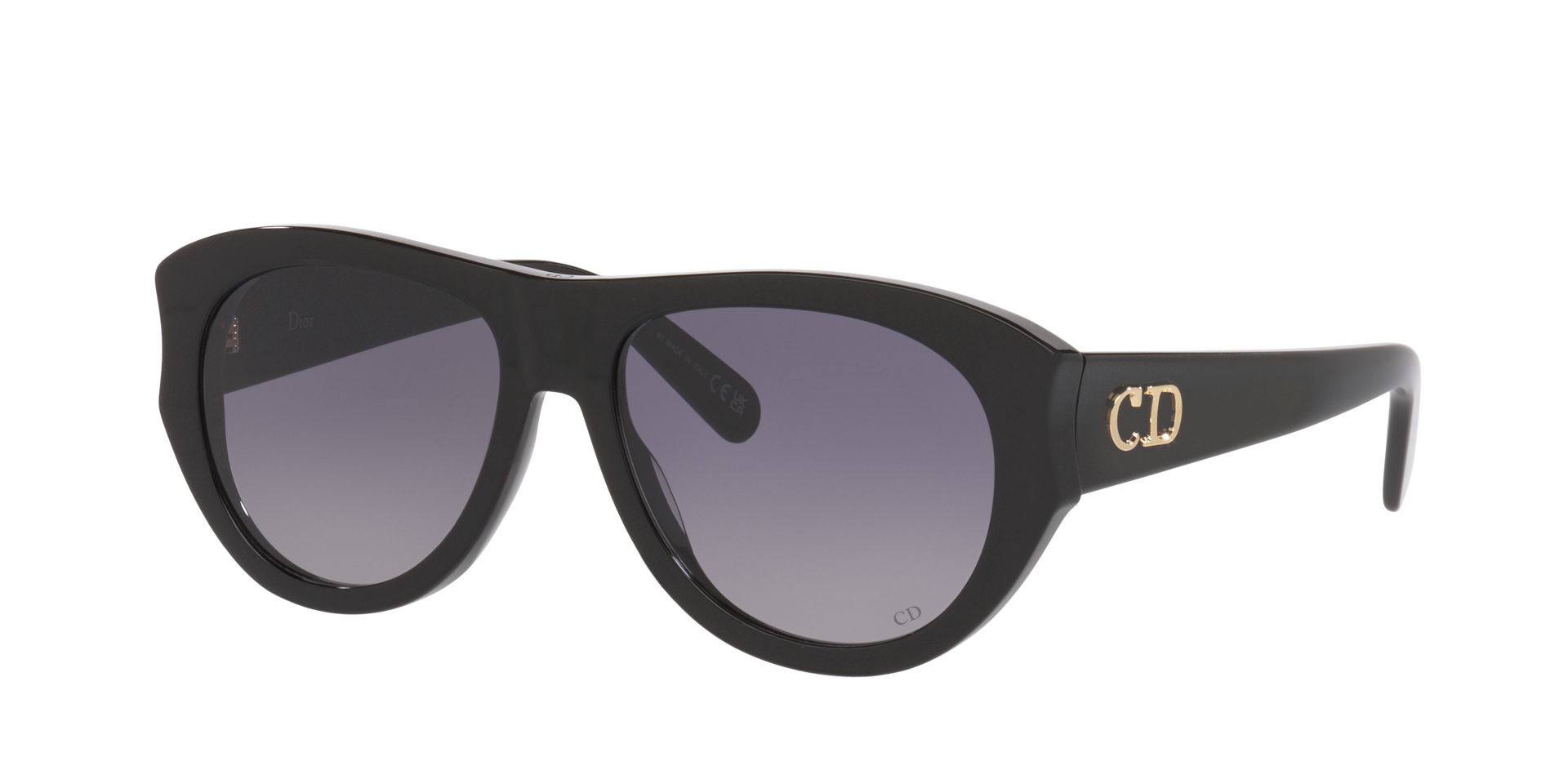 DIOR Woman Sunglass DIORGLOW A1I -  Frame color: Black Shiny, Lens color: Grey