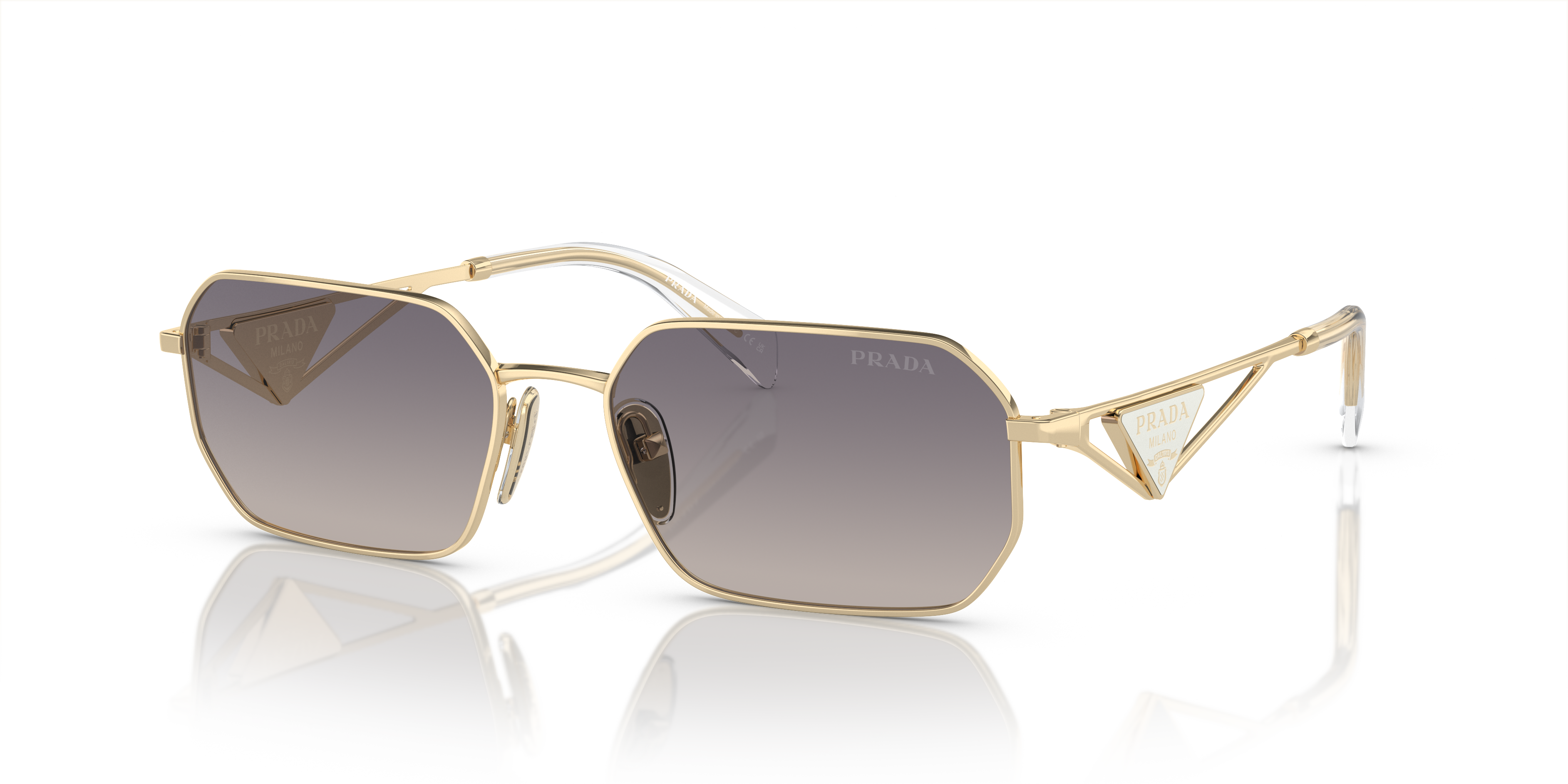 Prada PR A51S XL (58 - 17) with Blue lenses and Gold frame