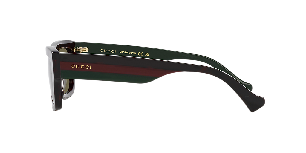 Gucci GG1301S M (55 - 19) com Lentes Verde e Armação Tartaruga