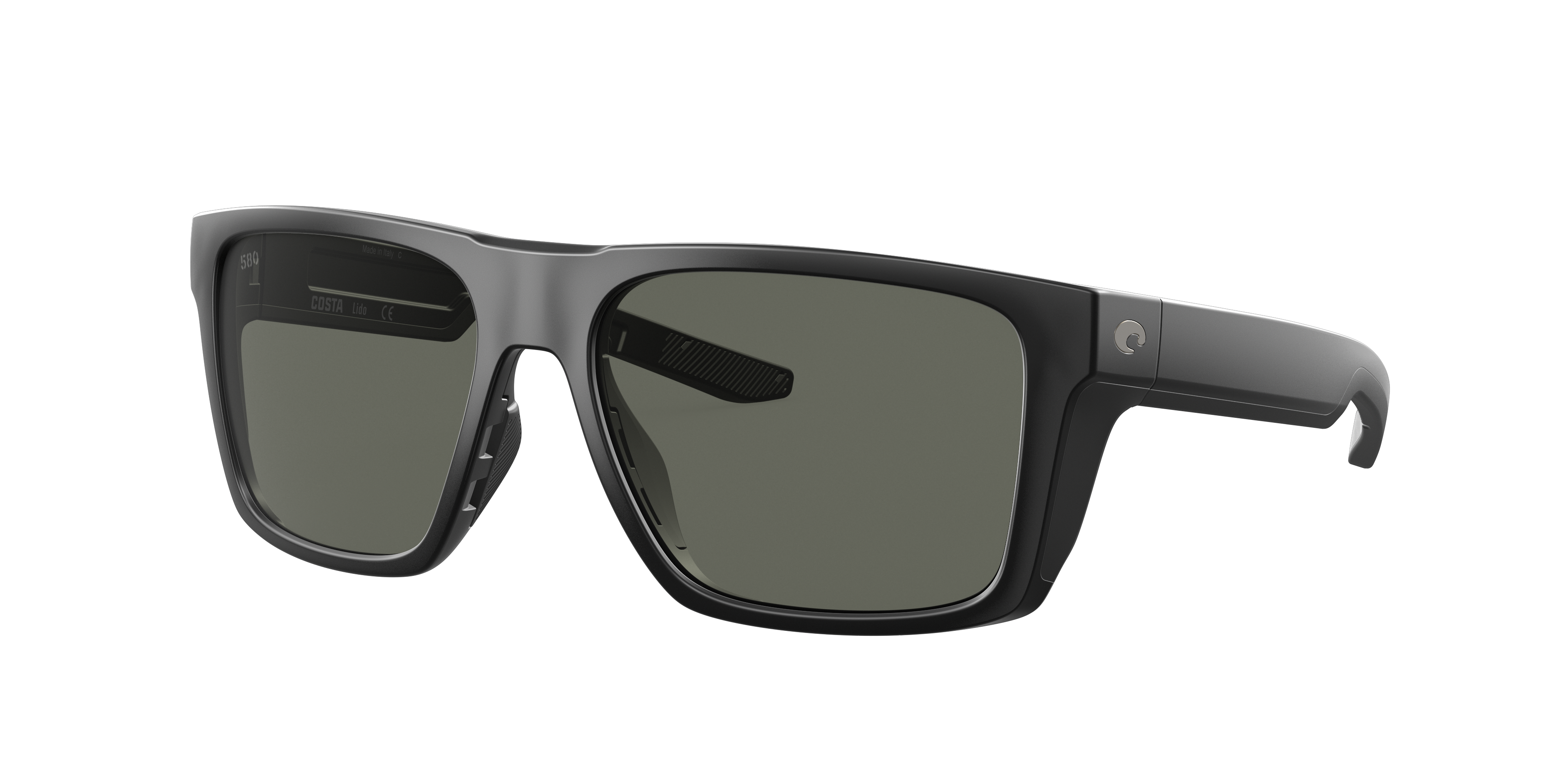 Costa Man Sunglass Lido -  Frame color: Matte Black, Lens color: Gray