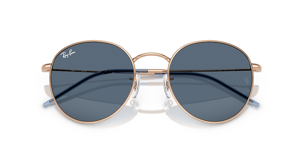 小物 RayBan sunglasses round l Blue lens Ray-Ban Round Reverse L (53 - 21) with Blue lenses and Gold frame