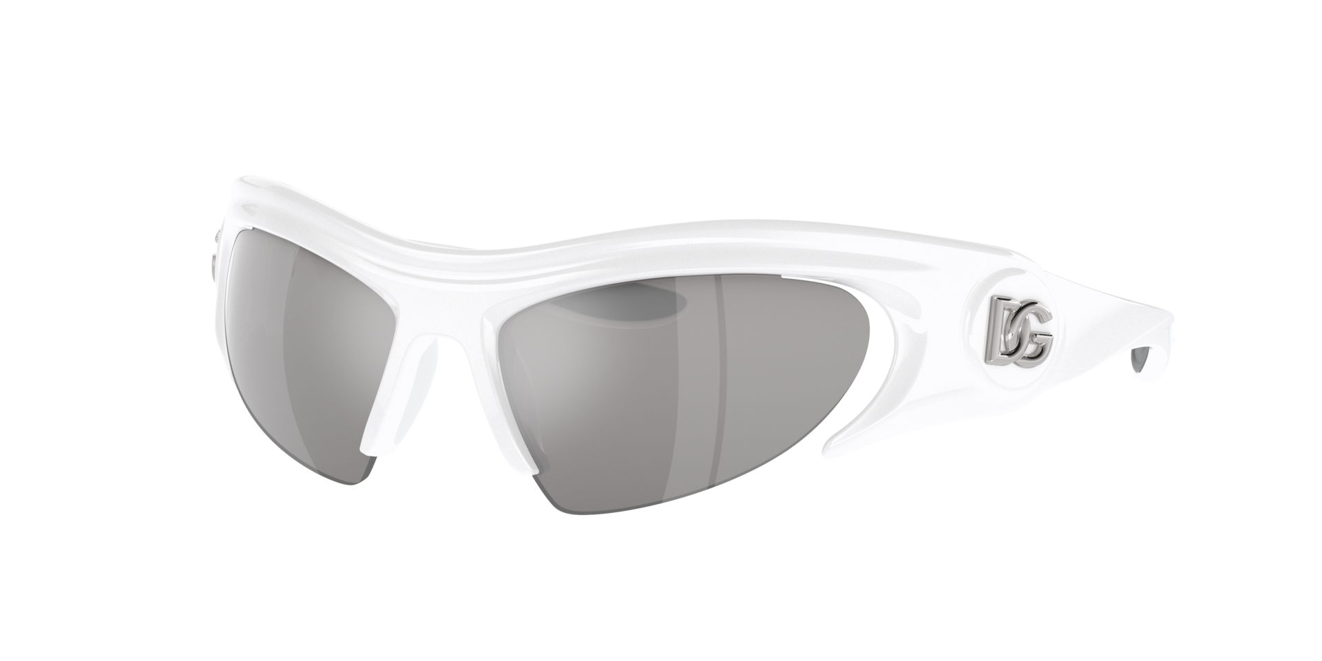 Dolce&Gabbana Unisex Sunglass DG6192 -  Frame color: White, Lens color: Light Grey Mirror Silver