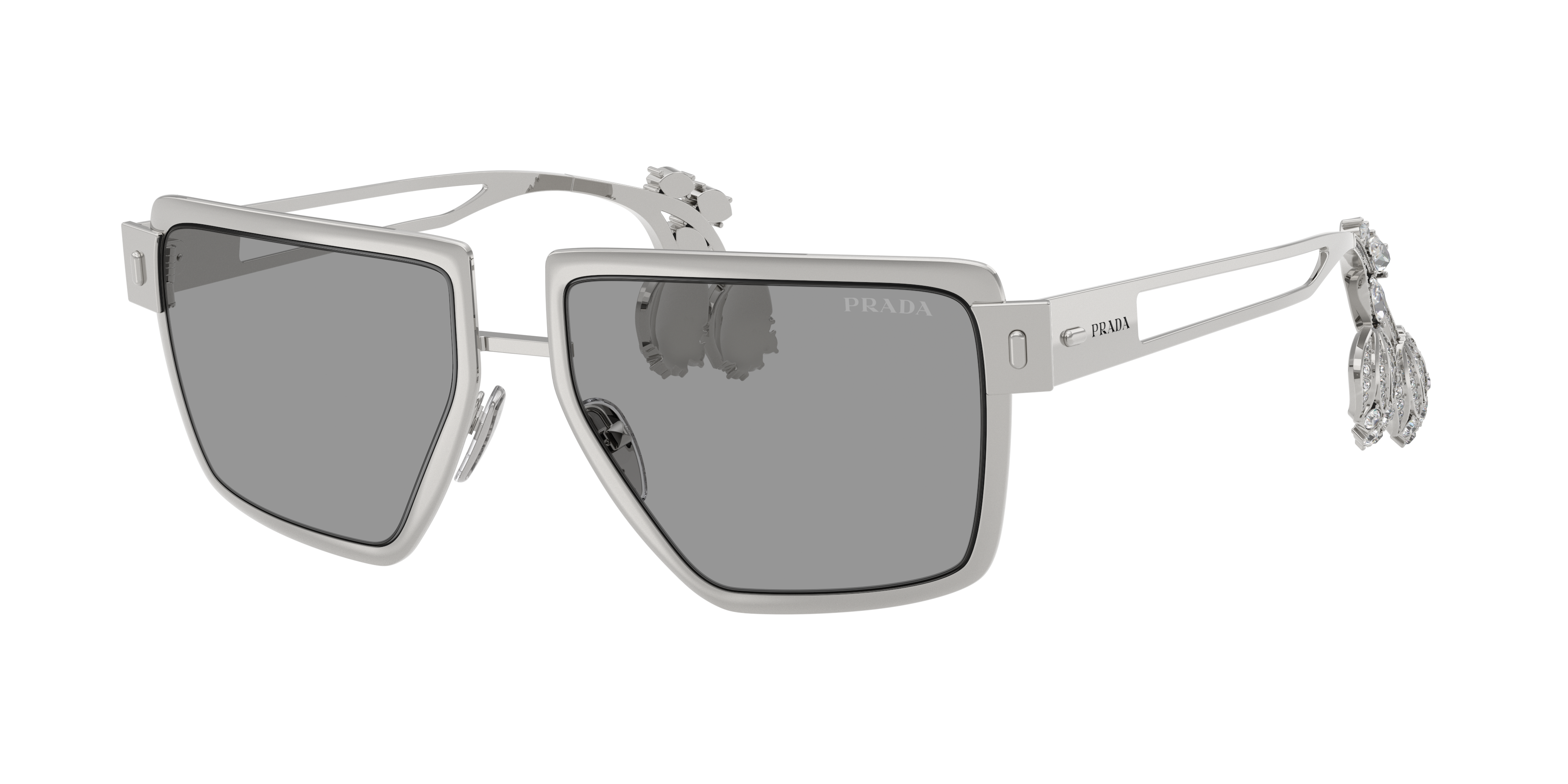 Prada PR D56S L (55 - 17) with Grey lenses and Silver frame