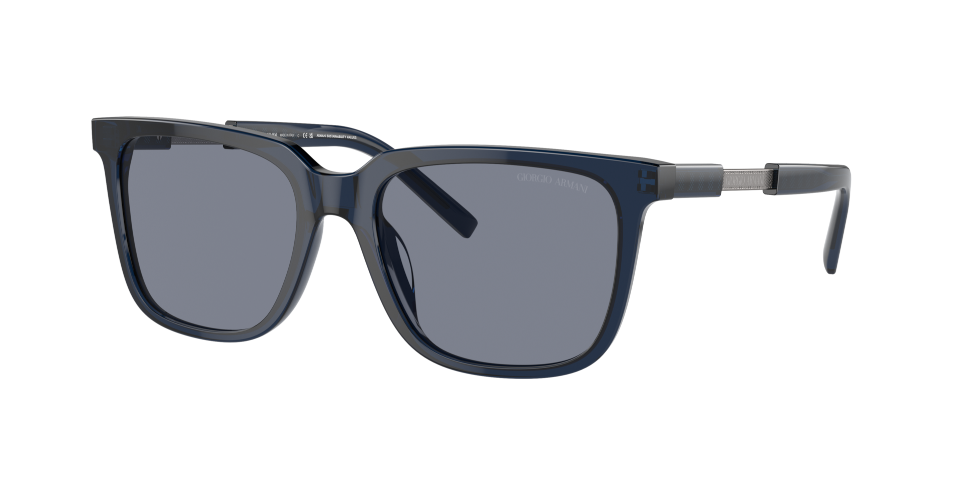 Giorgio Armani Man Sunglass AR8202U -  Frame color: Trasparent Blue, Lens color: Blue