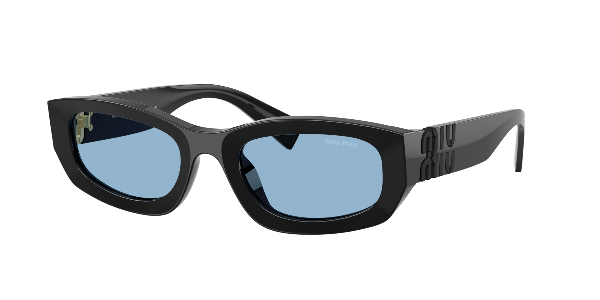 Miu Miu Woman Sunglass MU B04S - Frame color: Black, Lens color: Light Blue