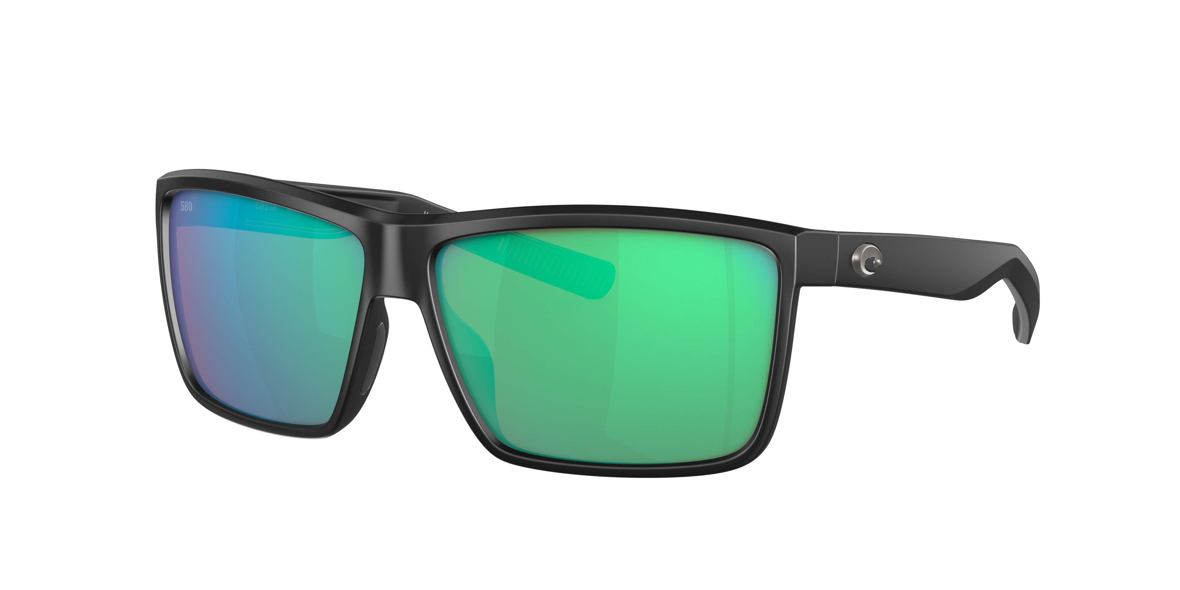 Costa Man Sunglass Rinconcito -  Frame color: Matte Black, Lens color: Green Mirror