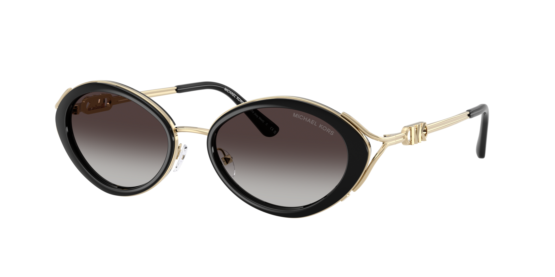 Michael Kors Femme Sunglass Key West - Couleur du Monture: Noir, Couleur de Lentille: Noir dégradé Gris clair