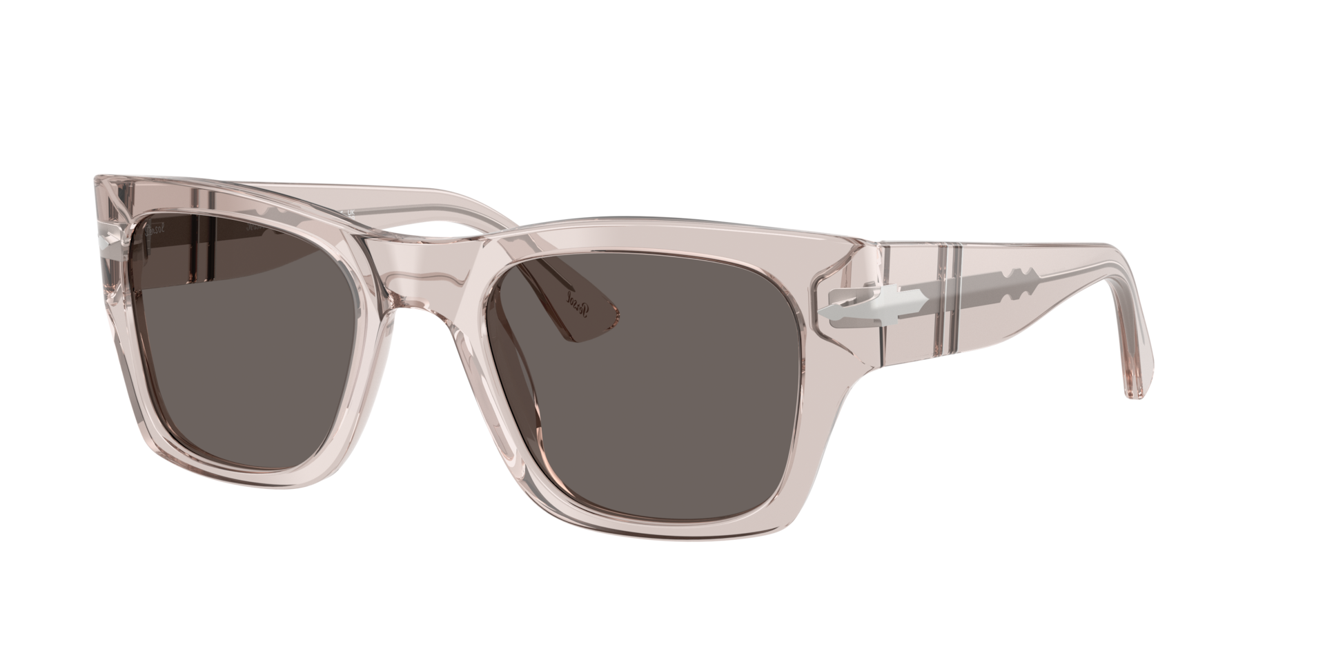 Persol Unisex Sunglass PO3384S -  Frame color: Transparent Brown Grey, Lens color: Dark Grey