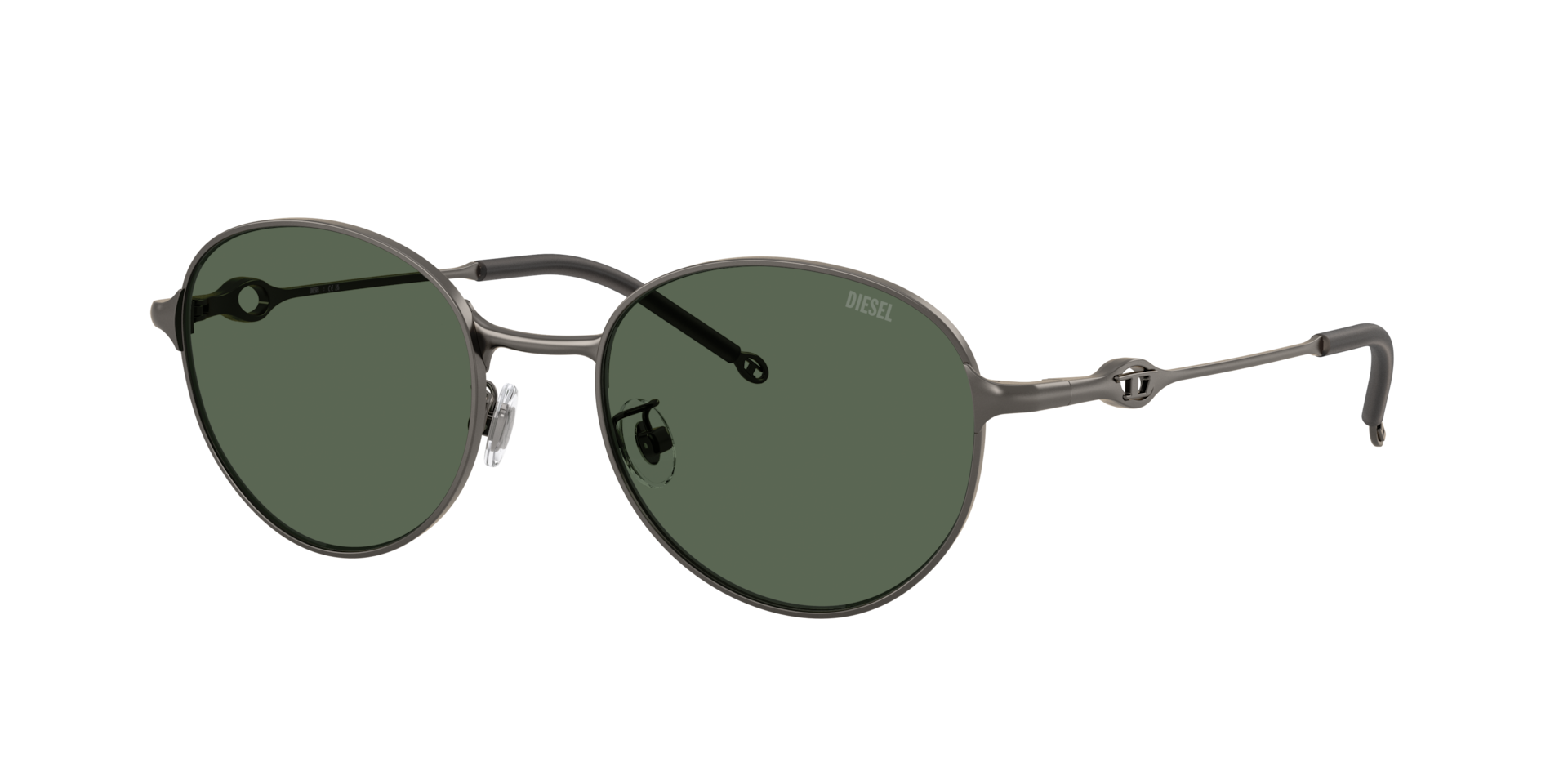 Diesel Unisex Sunglass DL1012D -  Frame color: Matte Gunmetal, Lens color: Dark Green