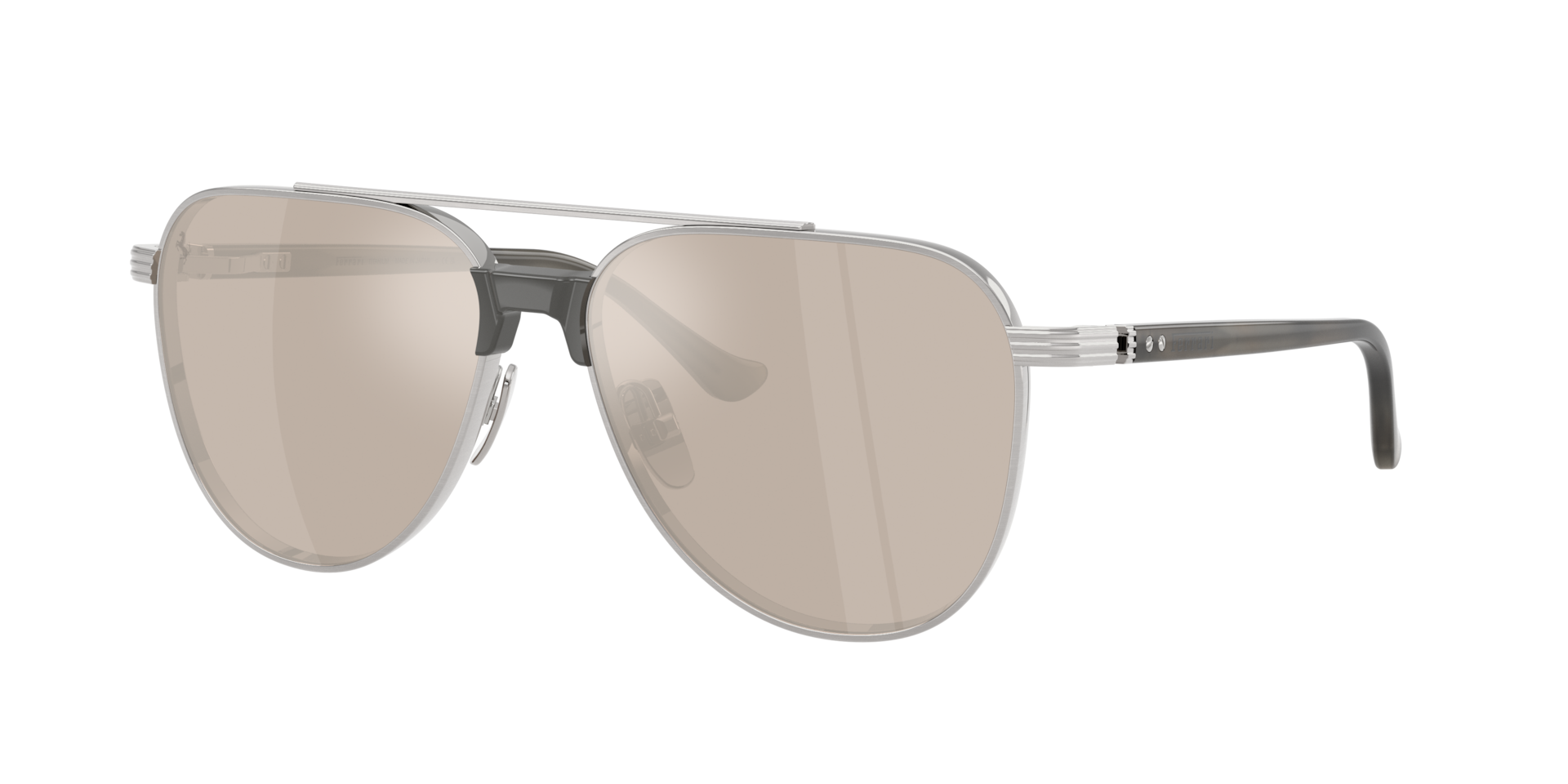 Ferrari Homme Sunglass FH1028T - Couleur du Monture Argent bross Couleur de Lentille Or blanc transparent 570 €