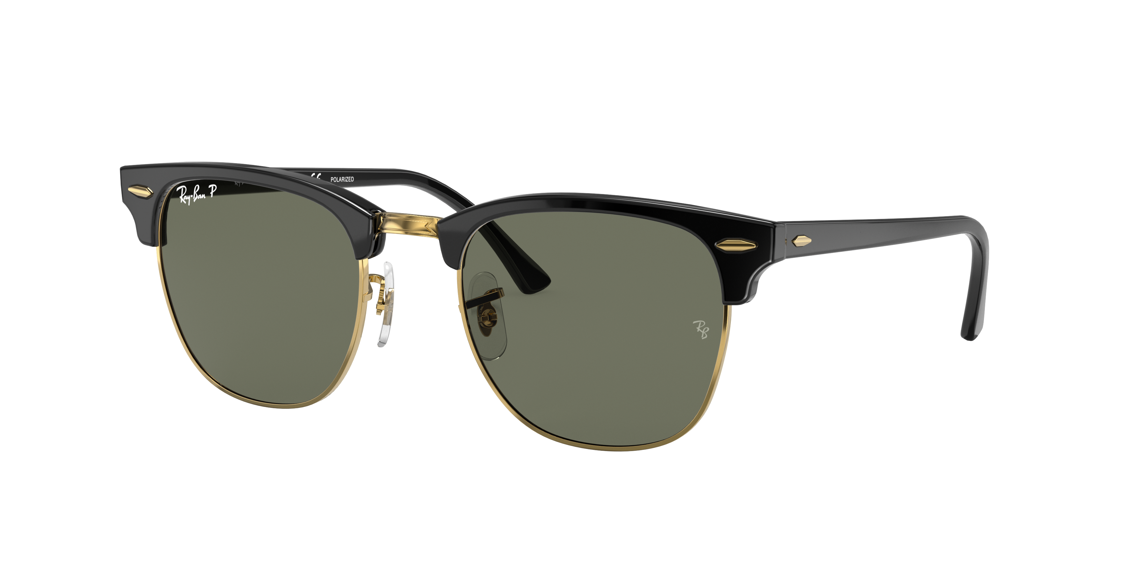 Ray-Ban Clubmaster Classic L (51 - 21) with Green lenses and Black