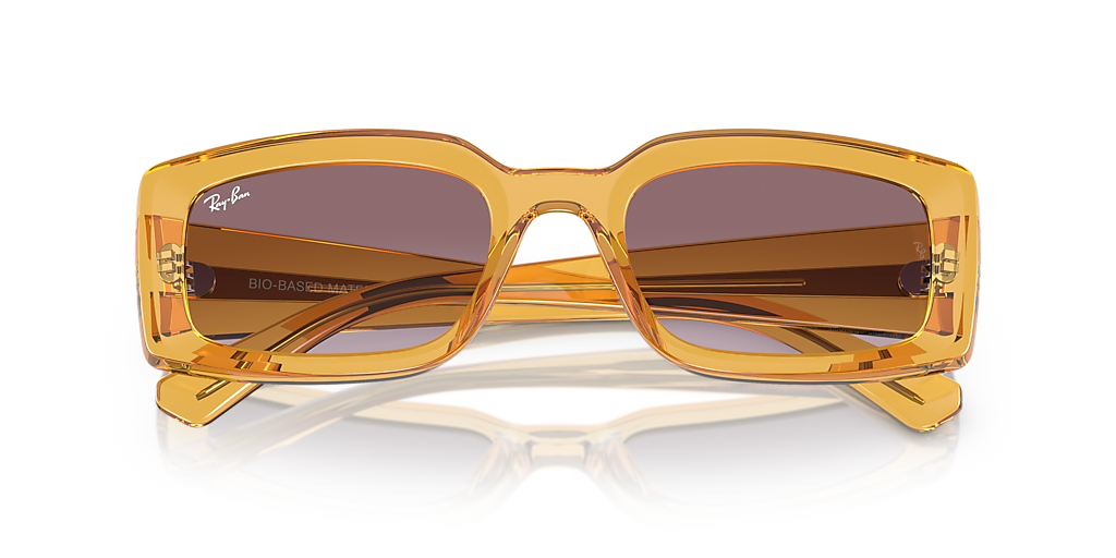 ✨美品✨RayBan RB4395 KILIANE サングラス イエロー クリア Ray-Ban Kiliane Bio-Based M (54 - 21) with Violet lenses and