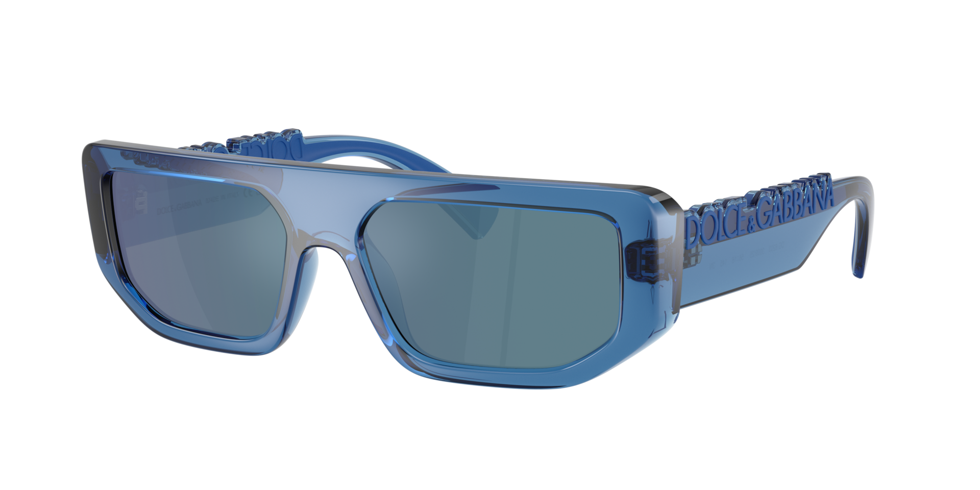 Dolce&Gabbana Unisex Sunglass DG6203 - Rahmenfarbe: Blau transparent, Linsenfarbe: Dunkelgrau Blau Antireflex