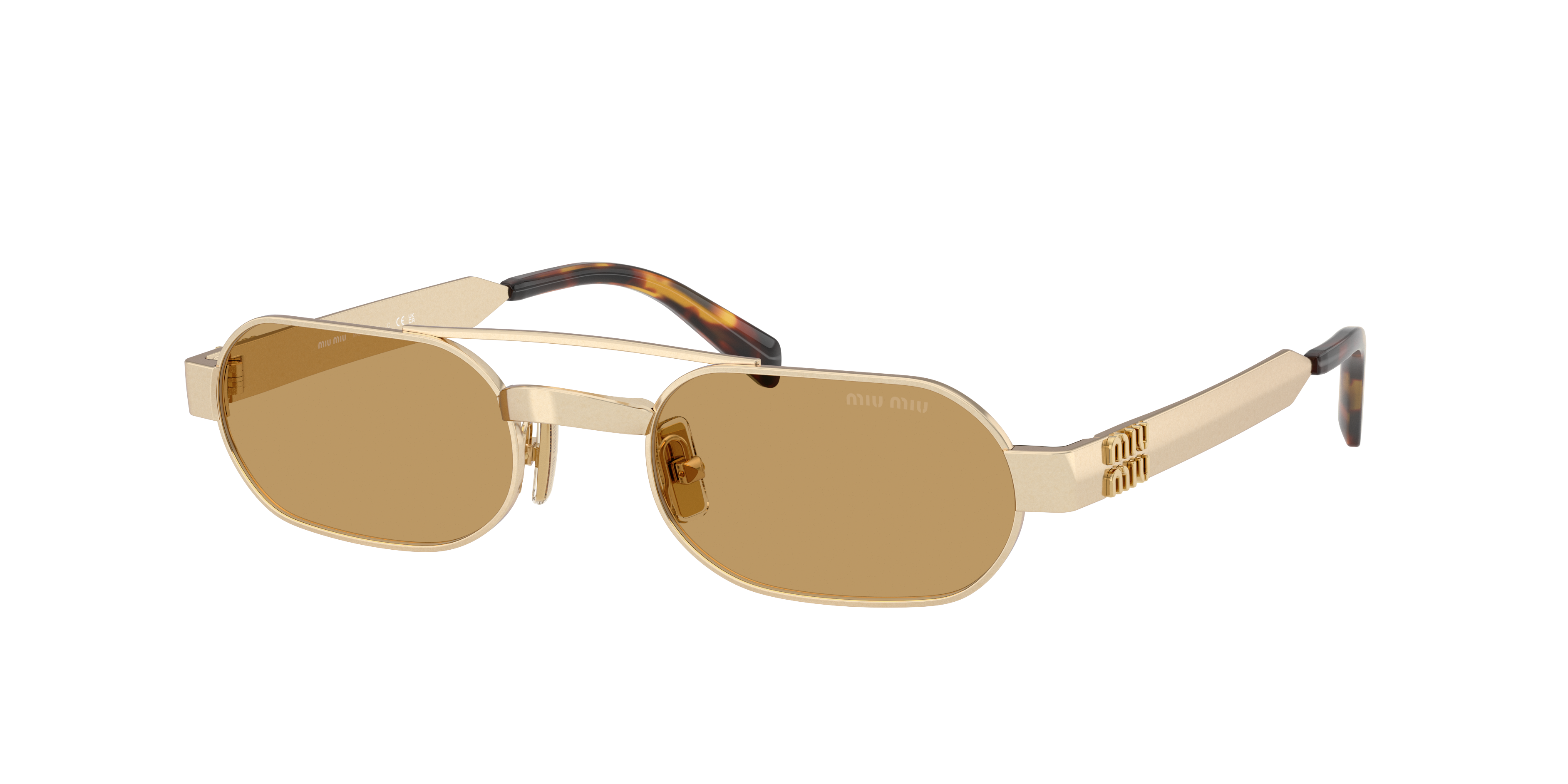Miu Miu MU B52S L (52 - 21) with Brown lenses and Gold frame