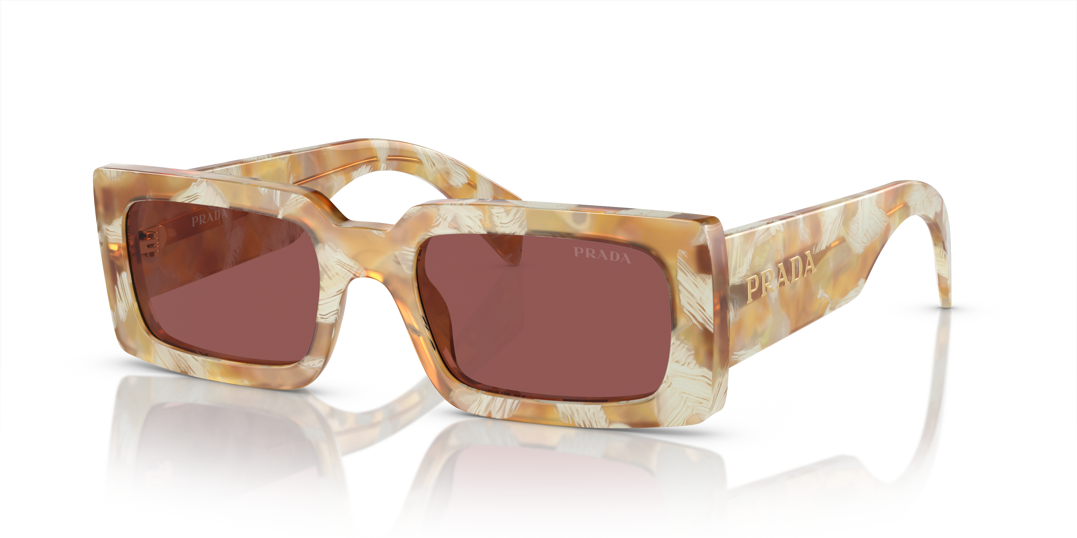 Prada PR A07S XS (52 - 20) with Violet lenses and Brown frame
