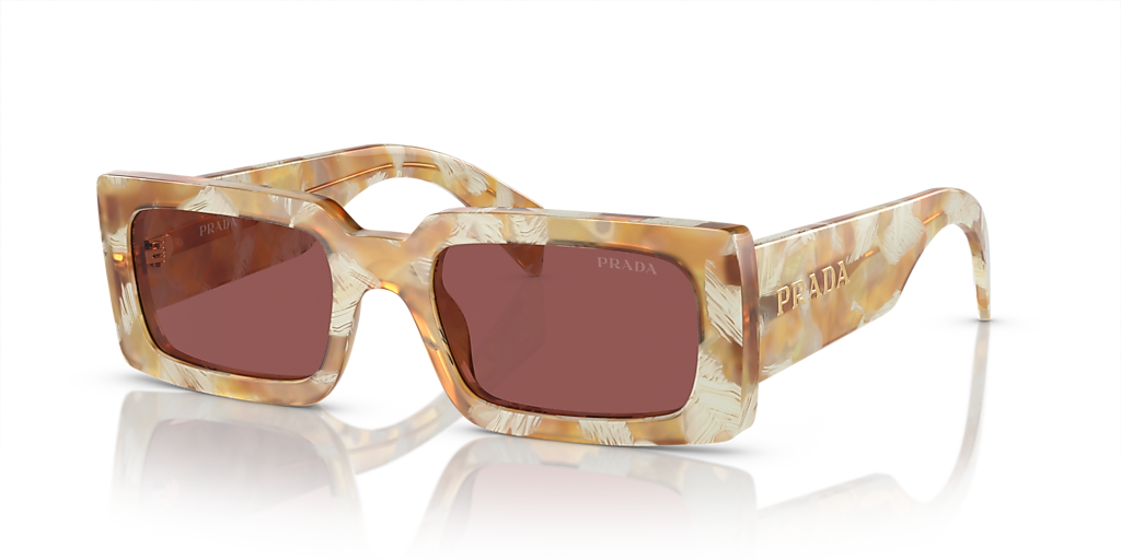 Prada PR A07S XS (52 - 20) with Violet lenses and Brown frame