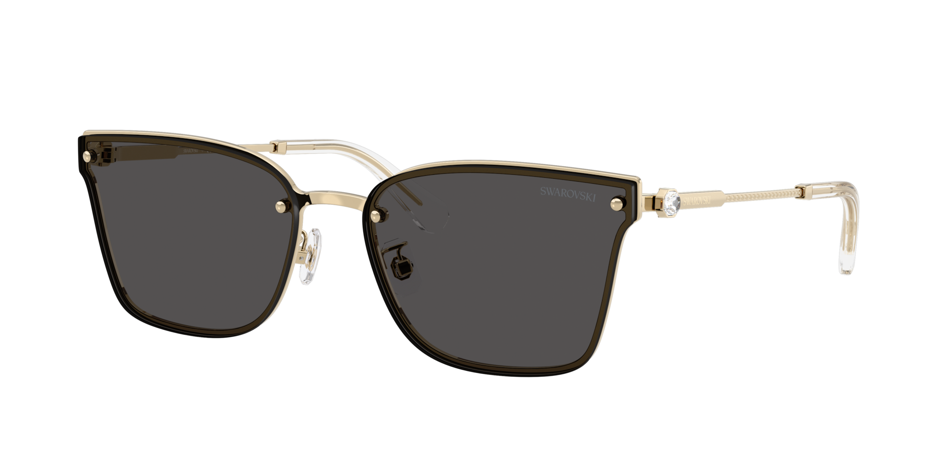 Swarovski Gold/Grey Sk7036d 401387 Woman Sunglasses Metal Geometric Normal - Image 2