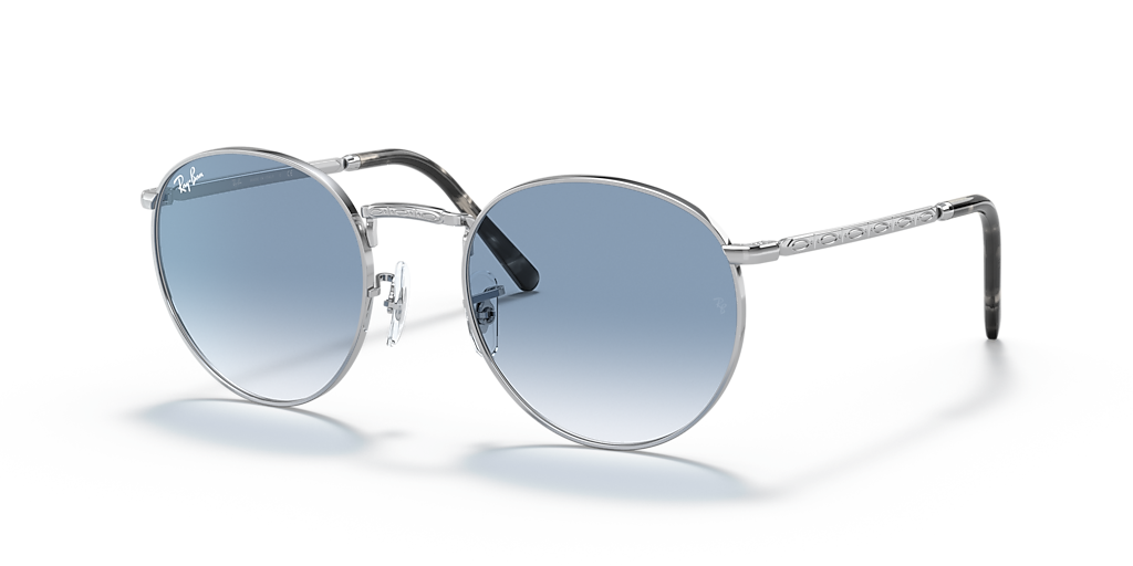 Ray-Ban New Round XS (50 - 21) with Blue lenses and Silver frame