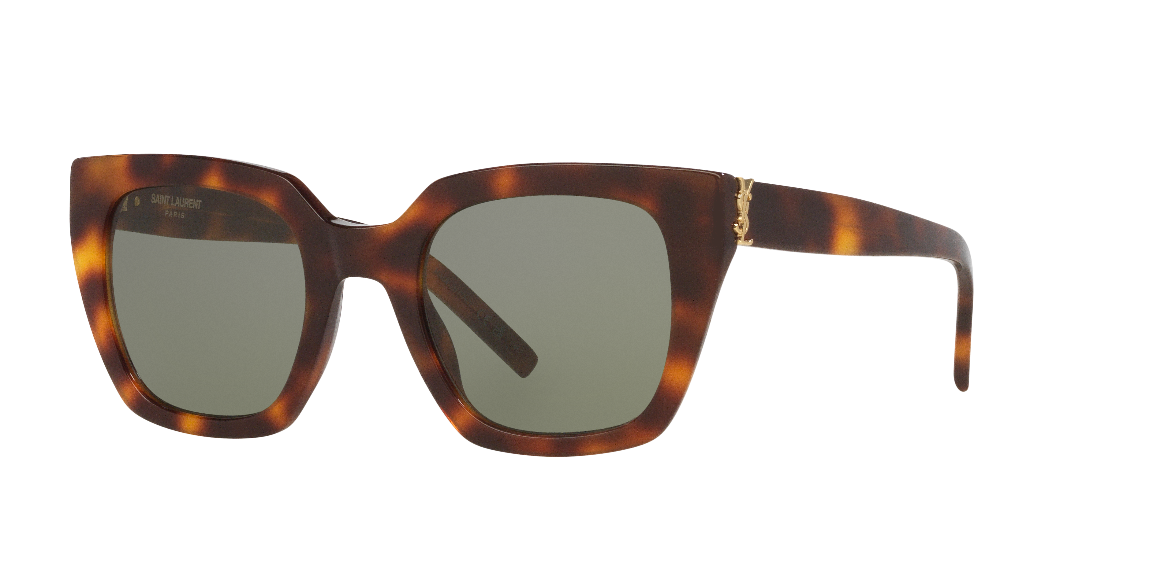 Saint Laurent SL M143 S (51 - 23) with Green lenses and Tortoise