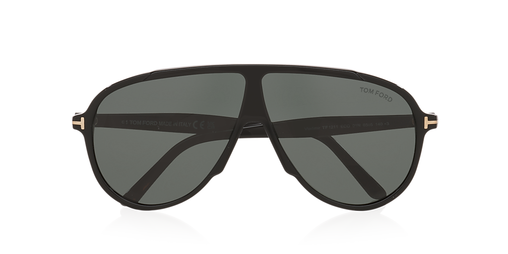 Tom Ford Vladimir XXL (65 - 05) with Green lenses and Black frame