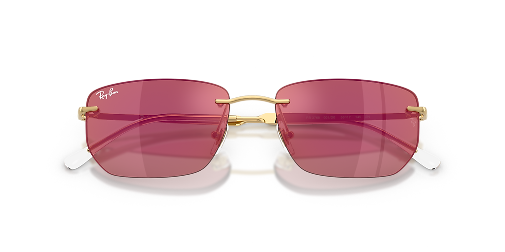 Ray-Ban RB3768 M (56 - 17) with Red lenses and Gold frame