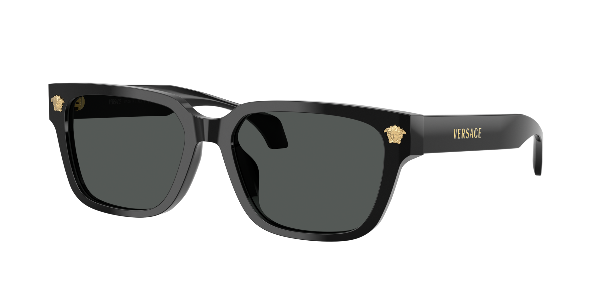Versace Mann Sunglass VE4513D - Rahmenfarbe: Schwarz, Linsenfarbe: Dunkelgrau