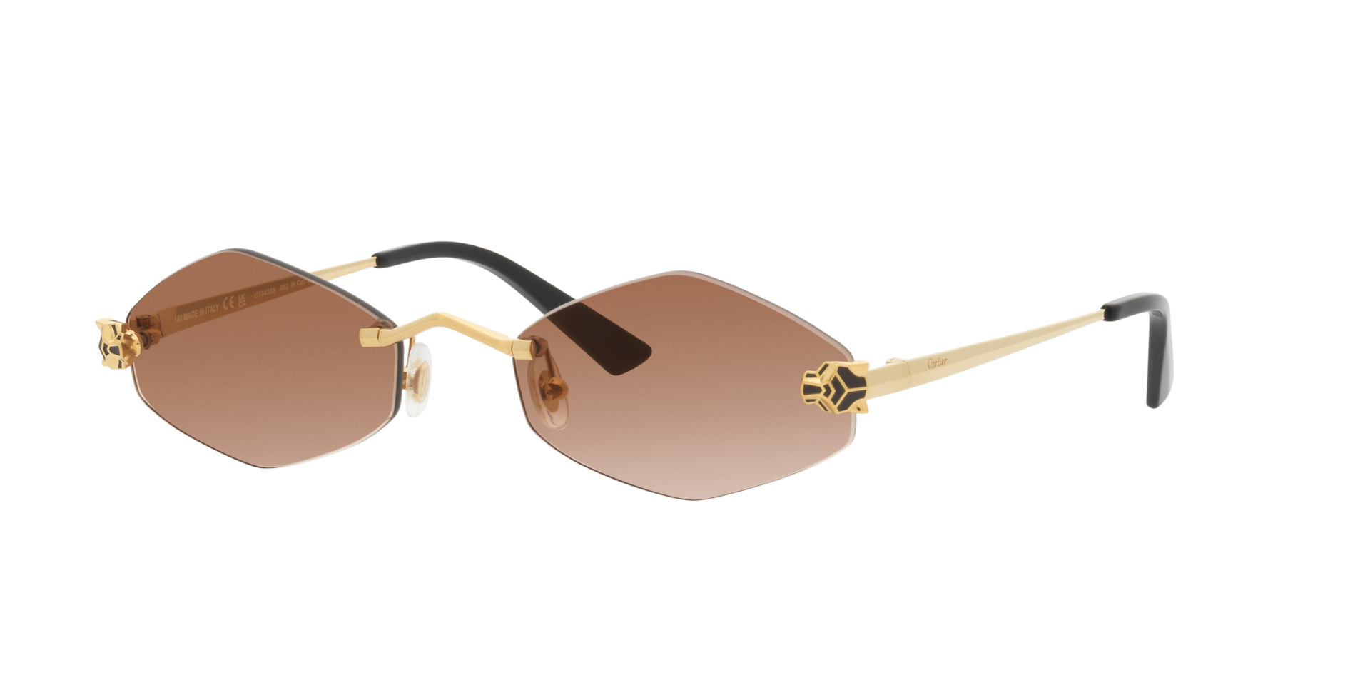 Cartier Femme Sunglass CT0433S - Couleur du Monture Or Couleur de Lentille Brun 1200 €