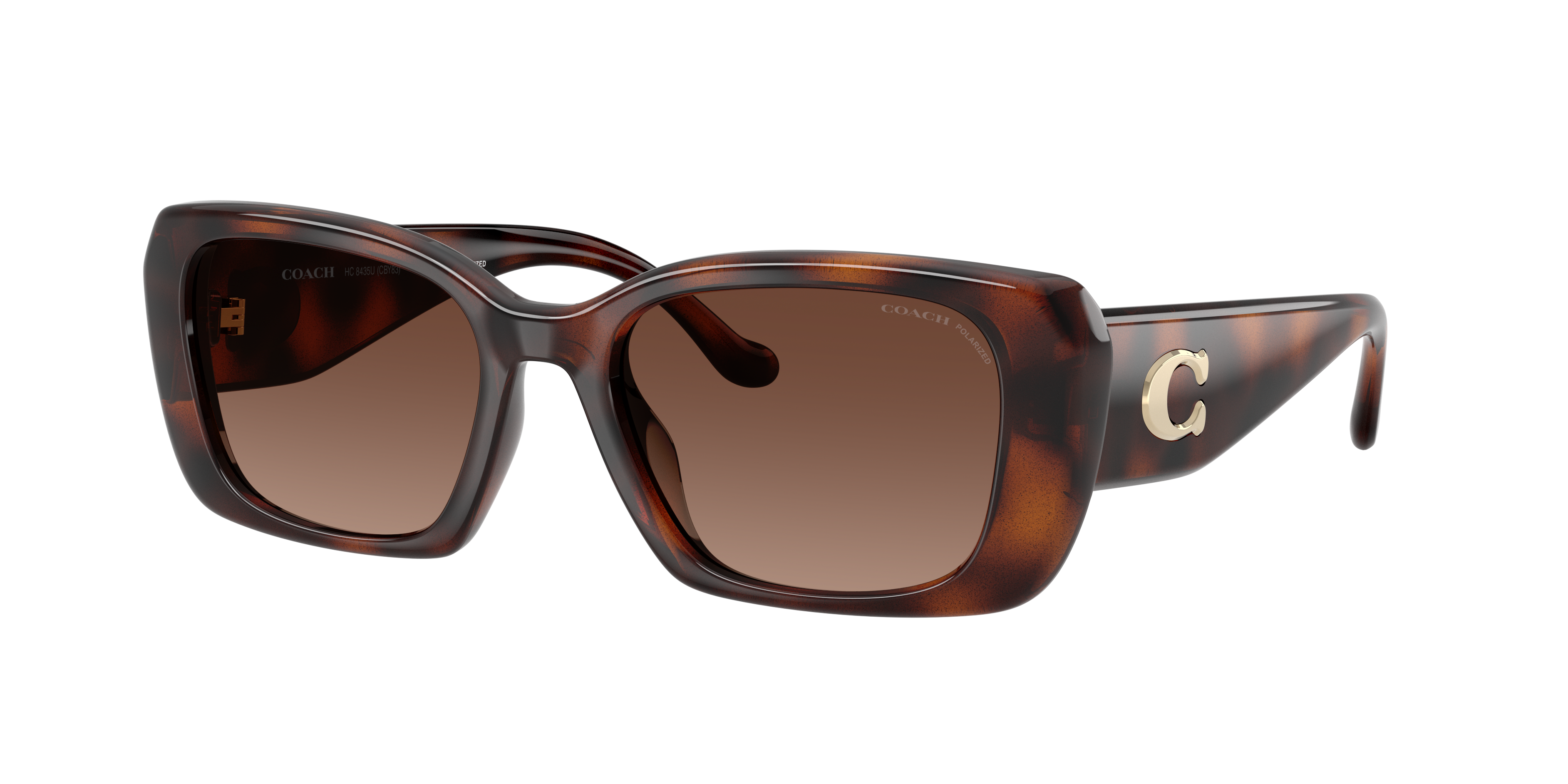 Coach Woman Sunglass CBY82 -  Frame color: Dark Tortoise, Lens color: Brown Gradient Polarized