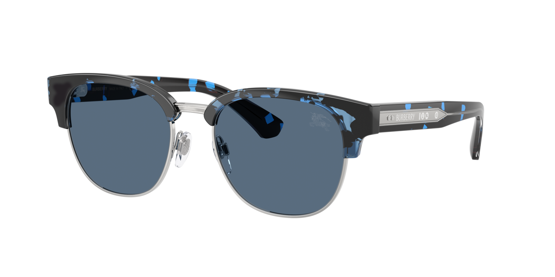 Burberry Blue Be4485 422480 Man Sunglasses Injected Round Normal - Image 2