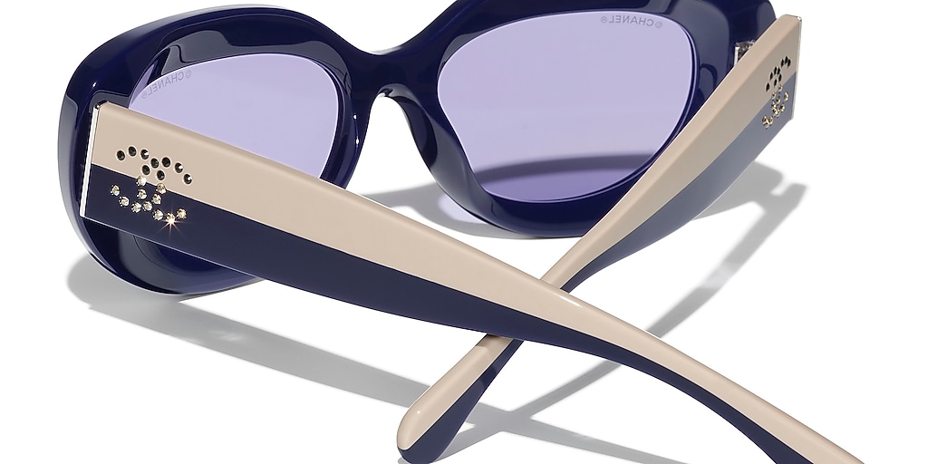 Chanel Oval Sunglasses CH5562B CH5562B M (53 - 17) with Blue
