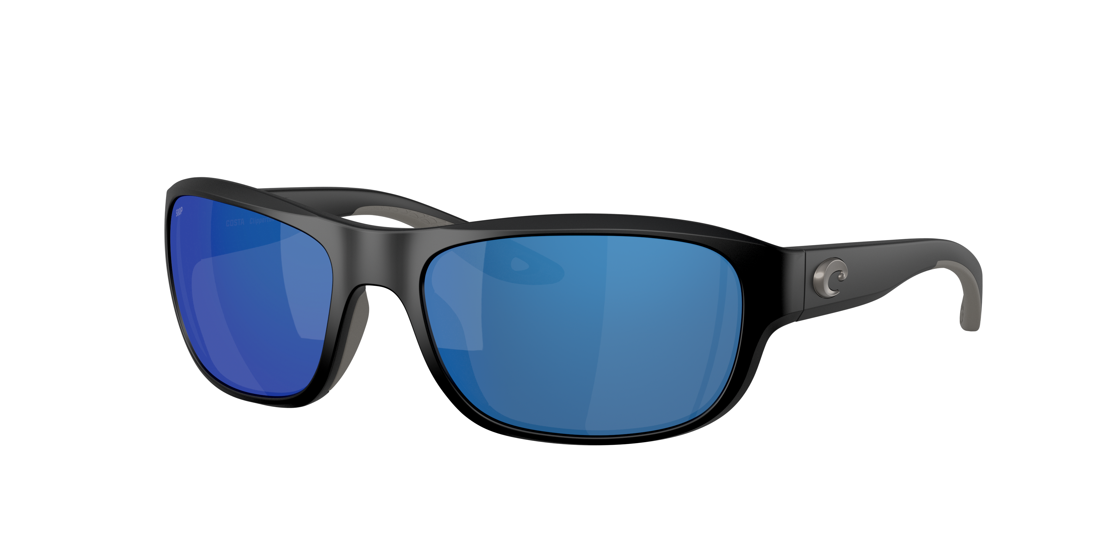 Costa Unisex Sunglass Clipperton -  Frame color: Matte Black, Lens color: Blue Mirror