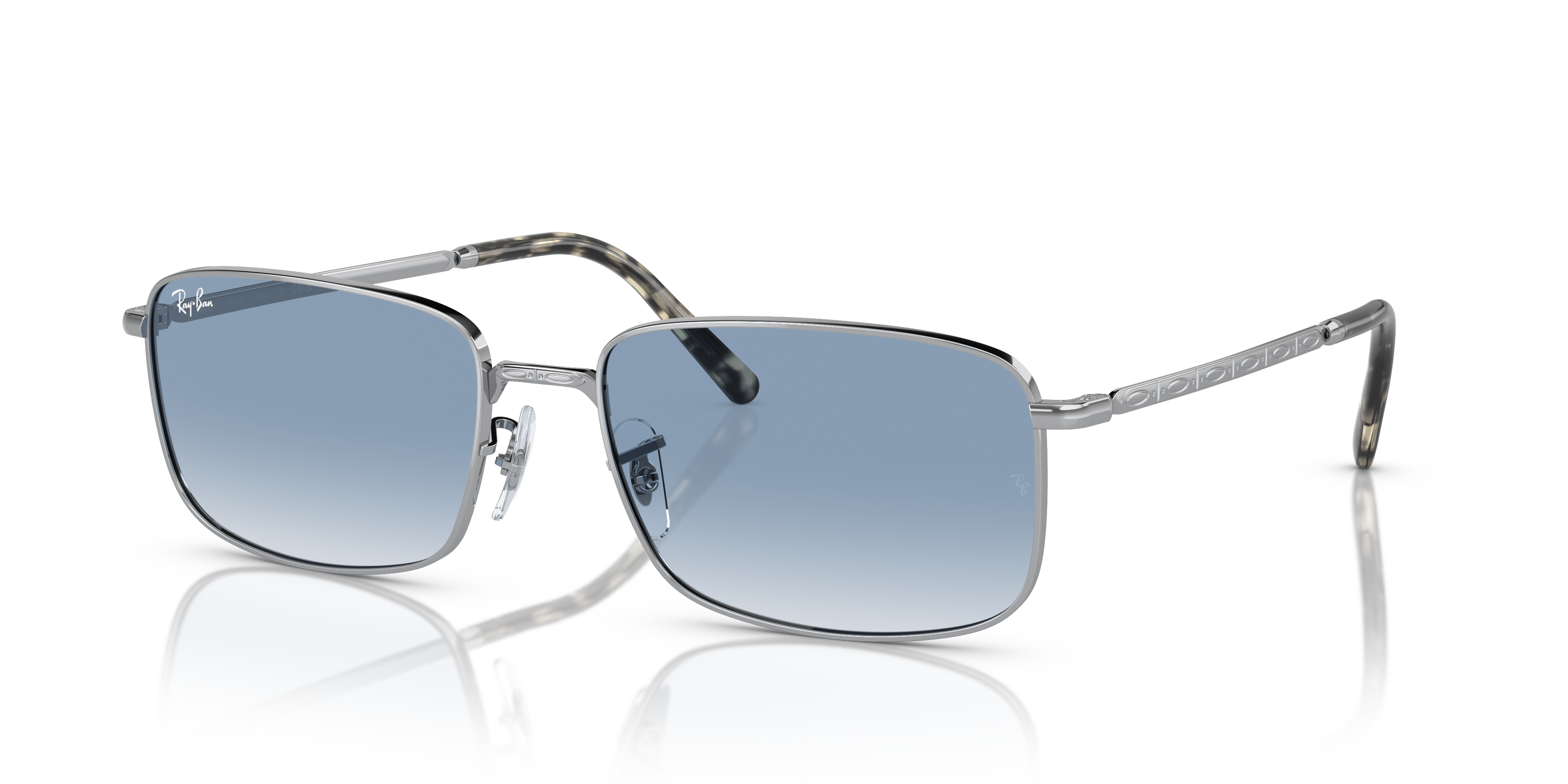 Ray-Ban RB3717 XL (57 - 18) with Blue lenses and Silver frame