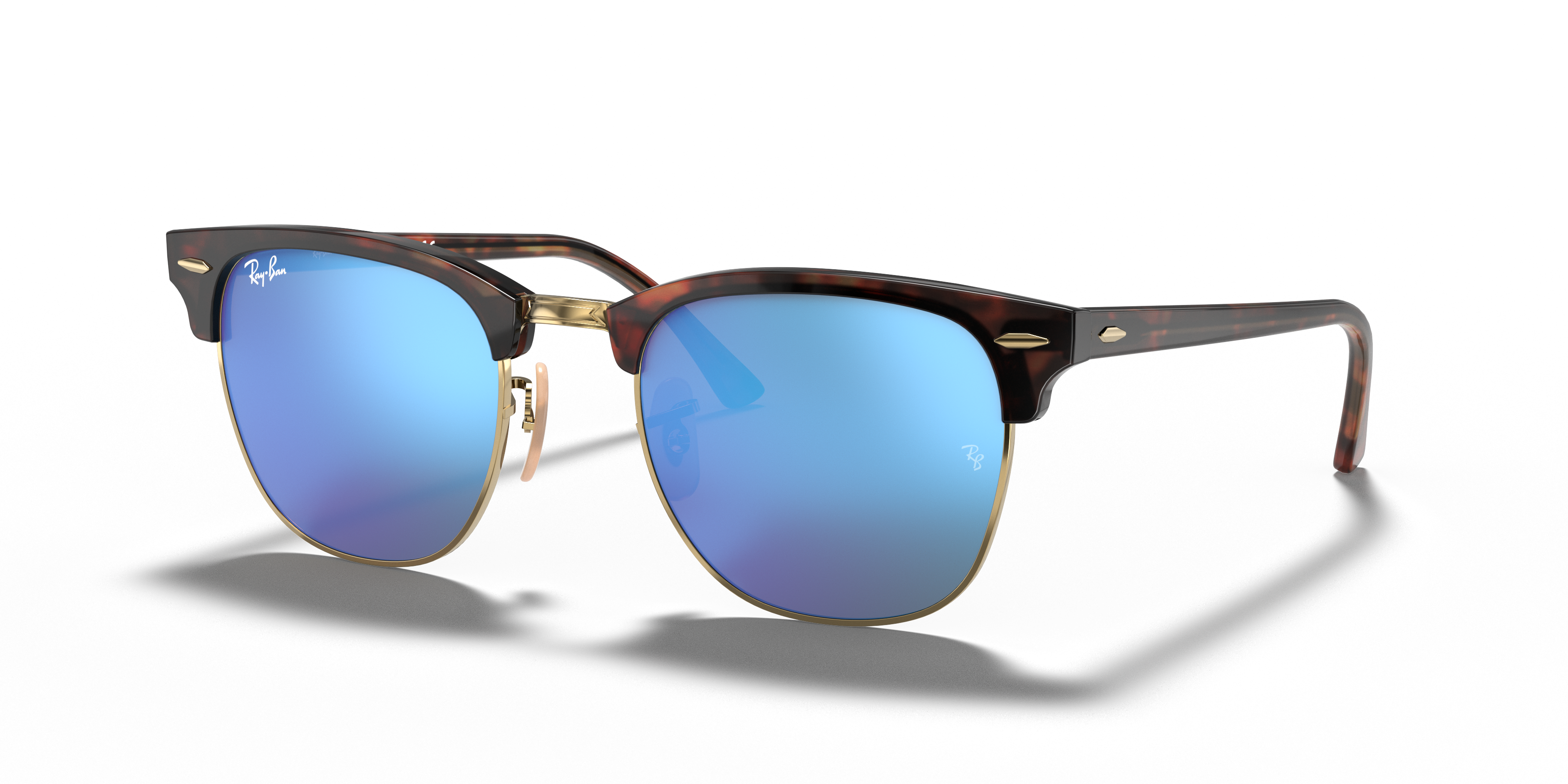 Ray-Ban Clubmaster レイバン Ray-Ban Clubmaster Flash Lenses L (51 - 21) with Blue lenses and