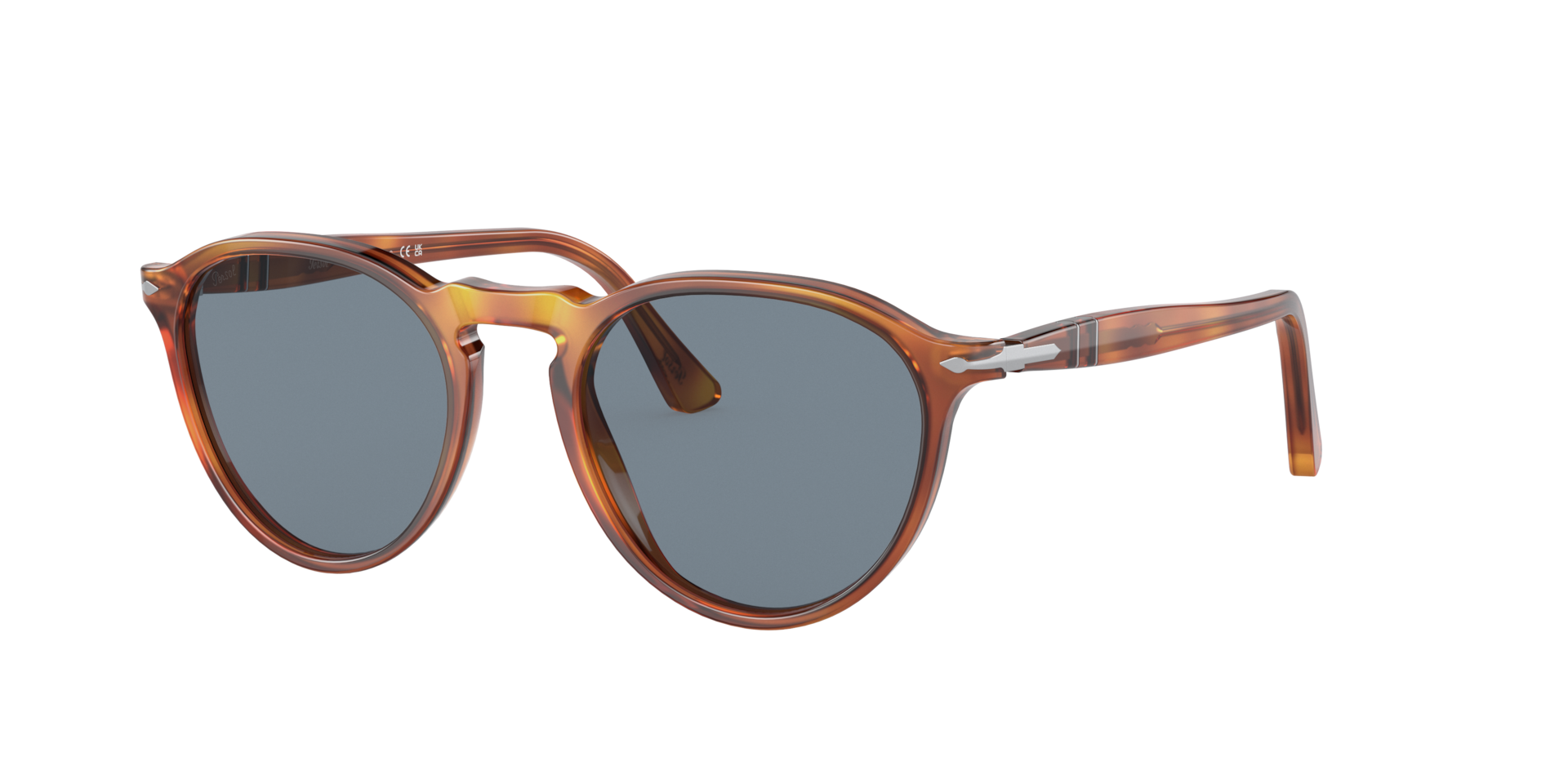 Persol Unisex Sunglass PO3286S -  Frame color: Terra Di Siena, Lens color: Light Blue