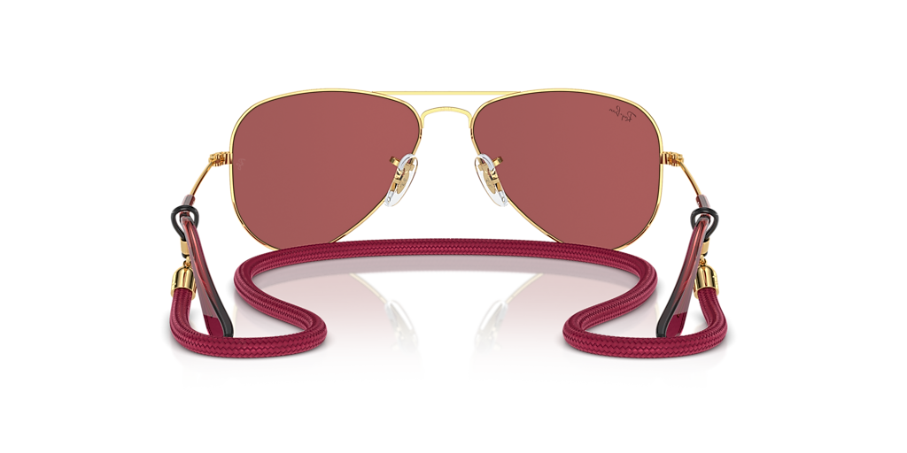 Ray-Ban Aviator Kids L (52 - 14) with Red lenses and Gold  display picture 1