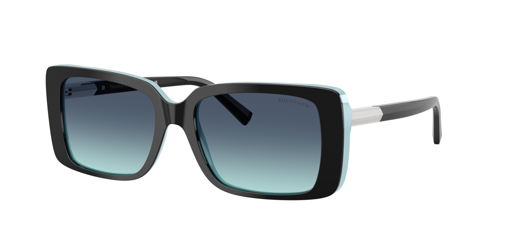 Tiffany & Co. Femme Sunglass TF4249 - Couleur du Monture: Noir sur Bleu Tiffany, Couleur de Lentille: Bleu dégradé Azur