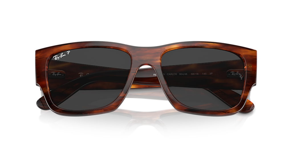 Ray-Ban Carlos M (56 - 18) with Black lenses and Brown frame  display picture 2