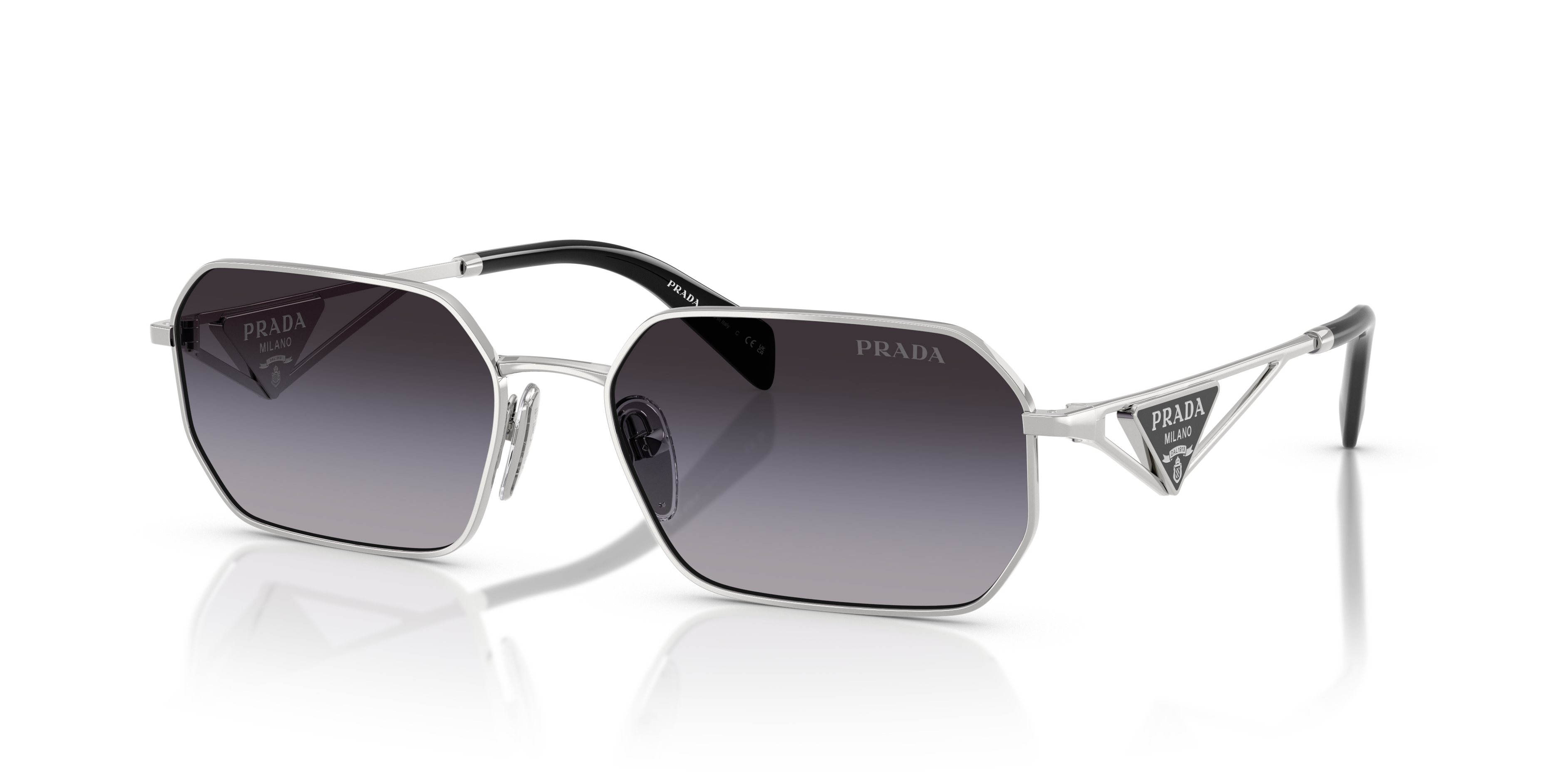 Prada PR A51S XL (58 - 17) with Grey lenses and Silver frame