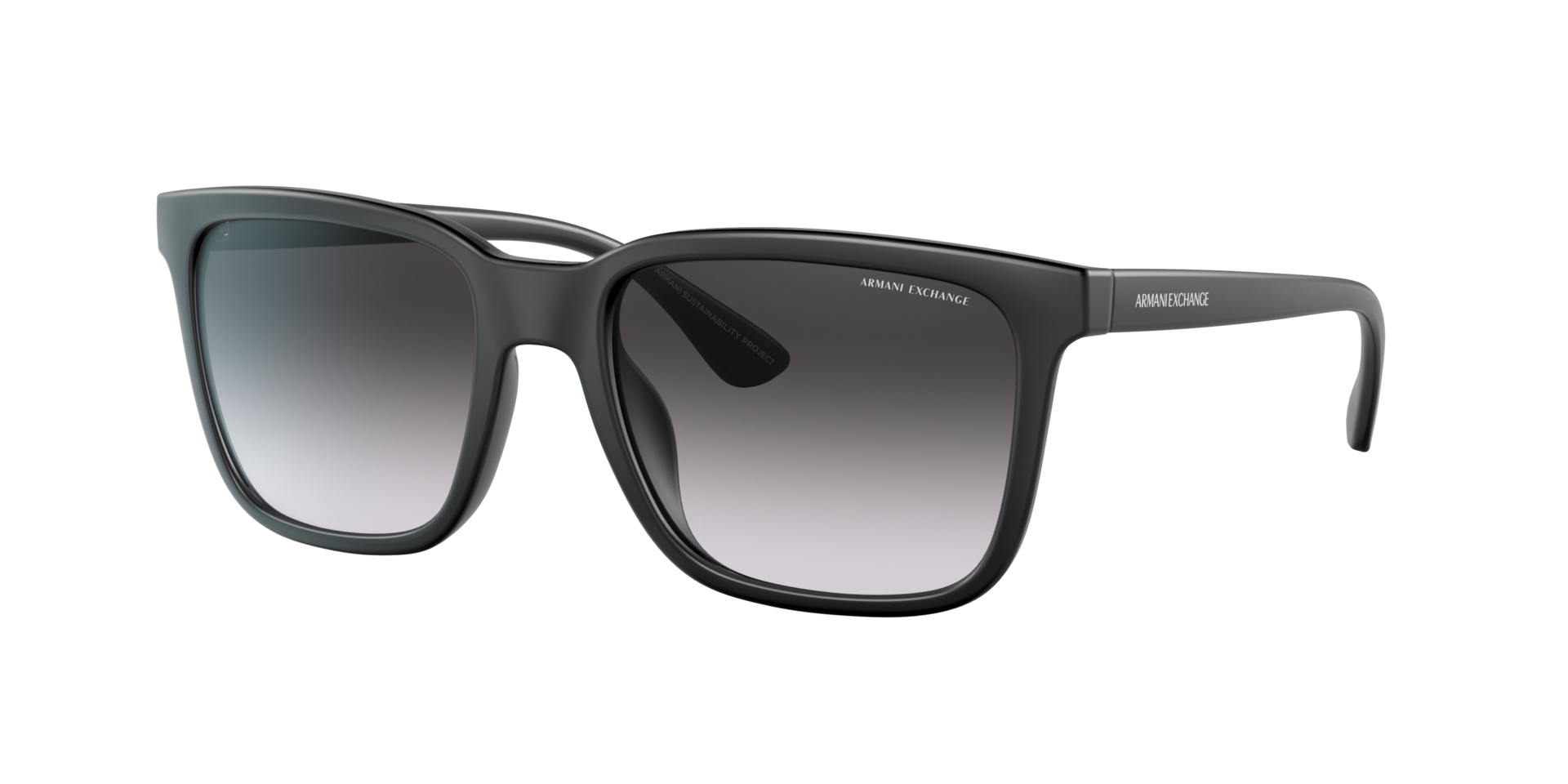 Armani Exchange Man Sunglass AX4112SU -  Frame color: Matte Black, Lens color: Grey Gradient Blue