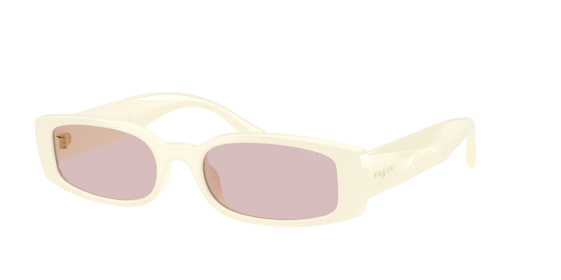 Vogue Eyewear White/Pink Vo5725su 3239/5 Woman Sunglasses Acetate Squared Normal - Image 3