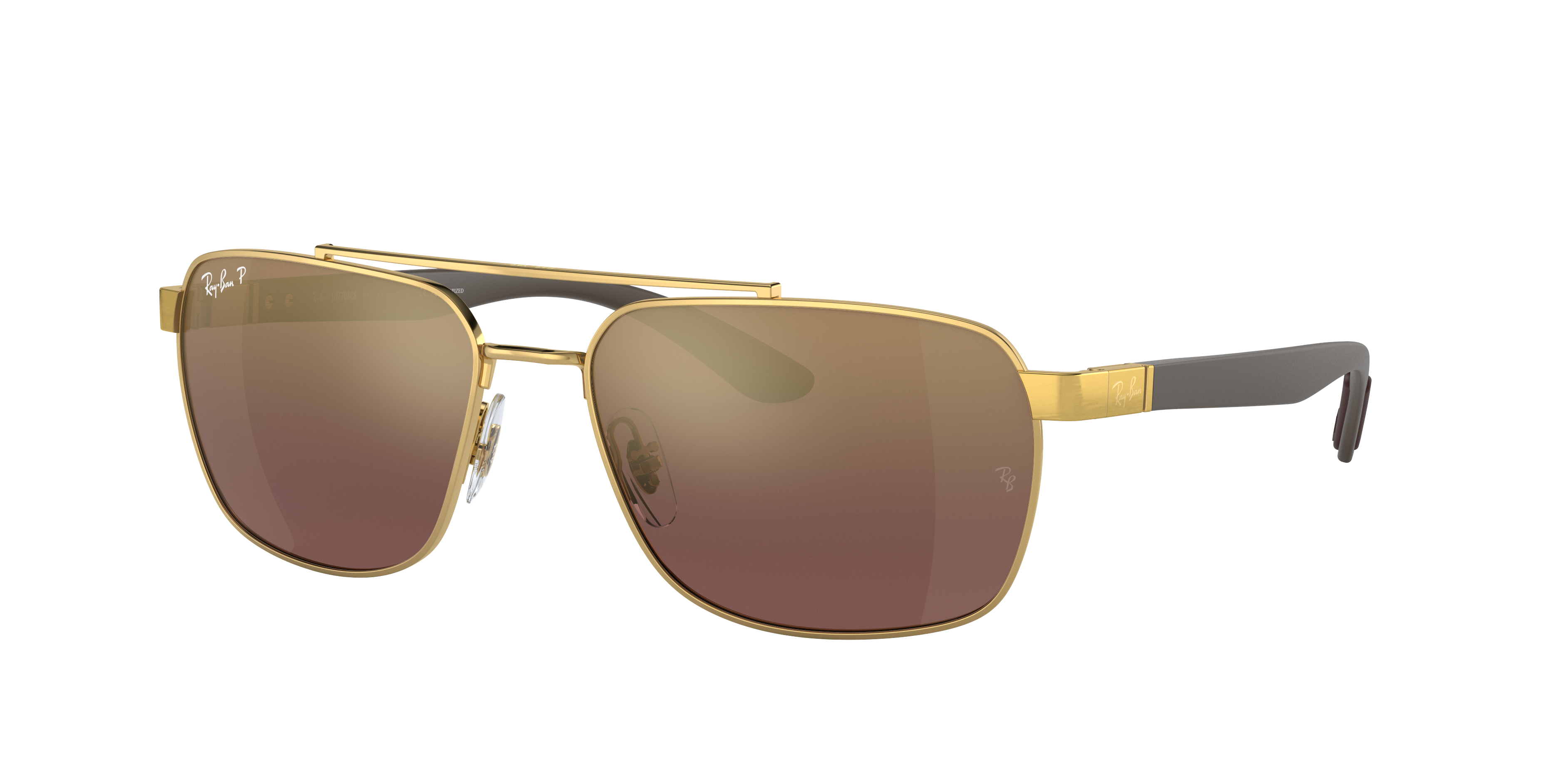 Ray-Ban Man Sunglass RB3701 Polarized+ Lenses -  Frame color: Arista Gold, Lens color: Purple & Gold Polarised+