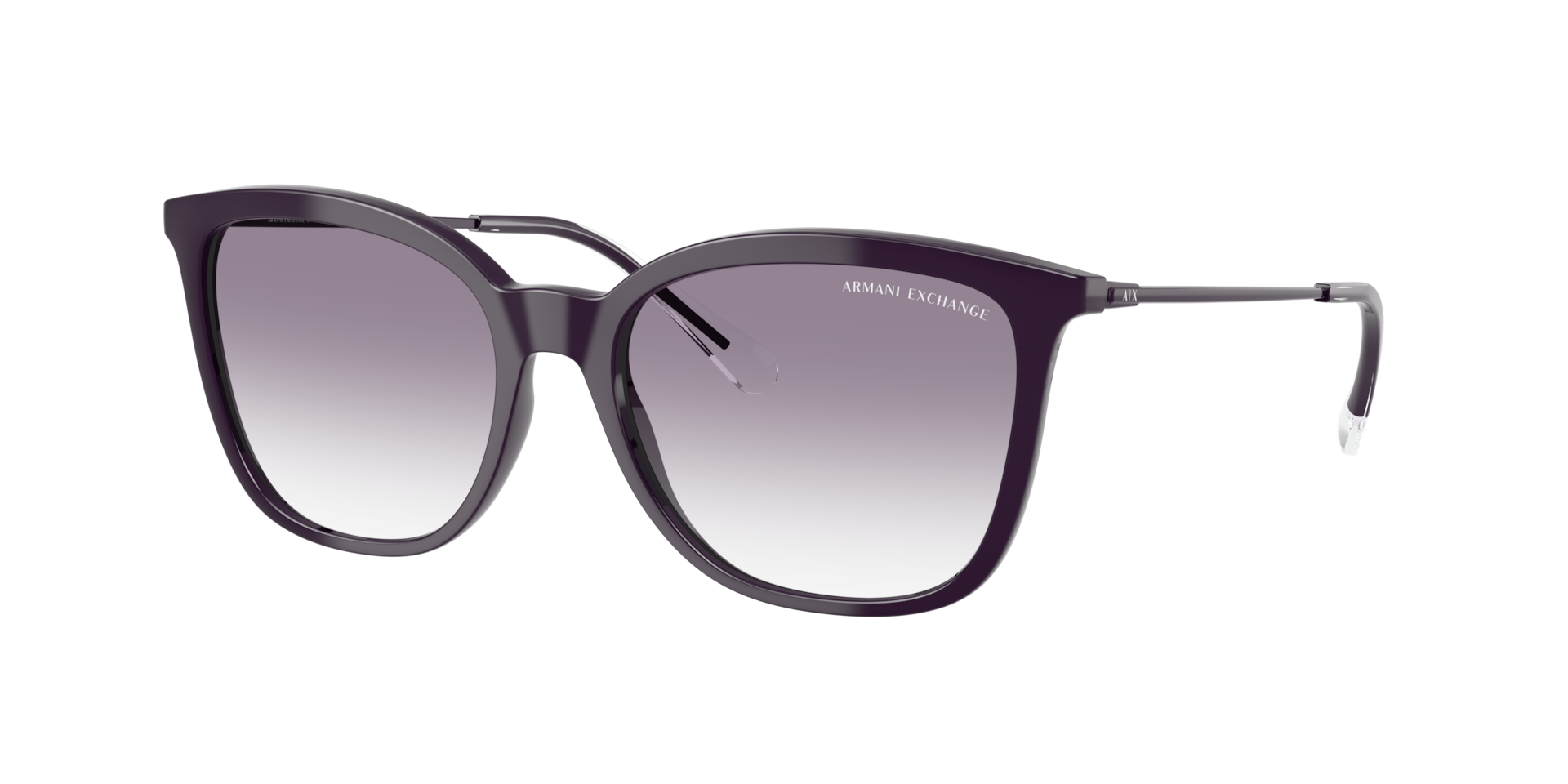 Armani Exchange Femme Sunglass AX4151S - Couleur du Monture Pourpre fonc brillant Couleur de Lentille Bleu dgrad transparent 50 €