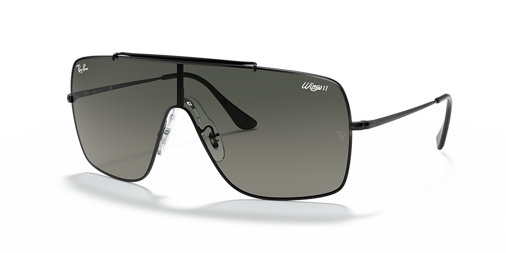 Ray-Ban Wings II XXL (0 - 135) with Grey lenses and Black frame